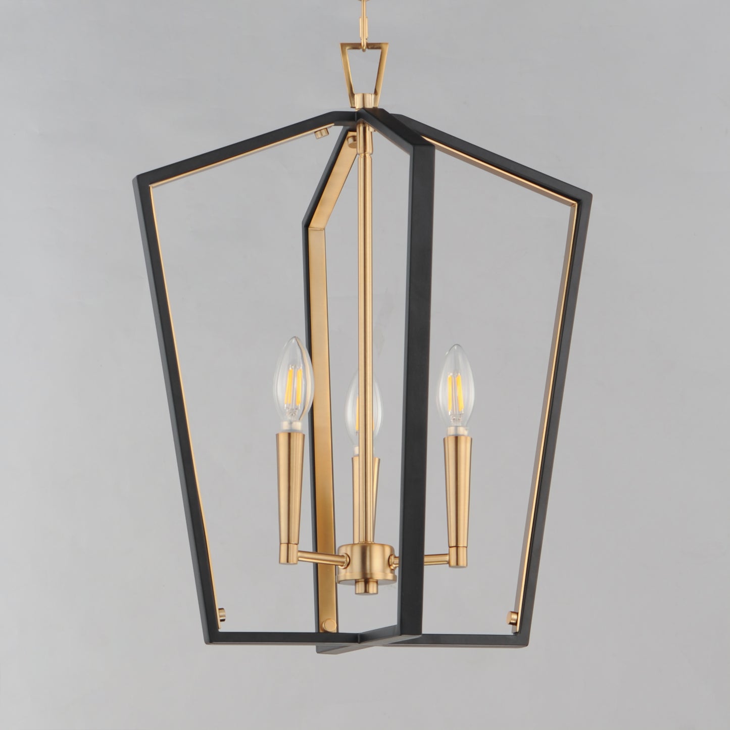 Melrose 3-Light Pendant Black/Natural Aged Brass by Maxim Lighting