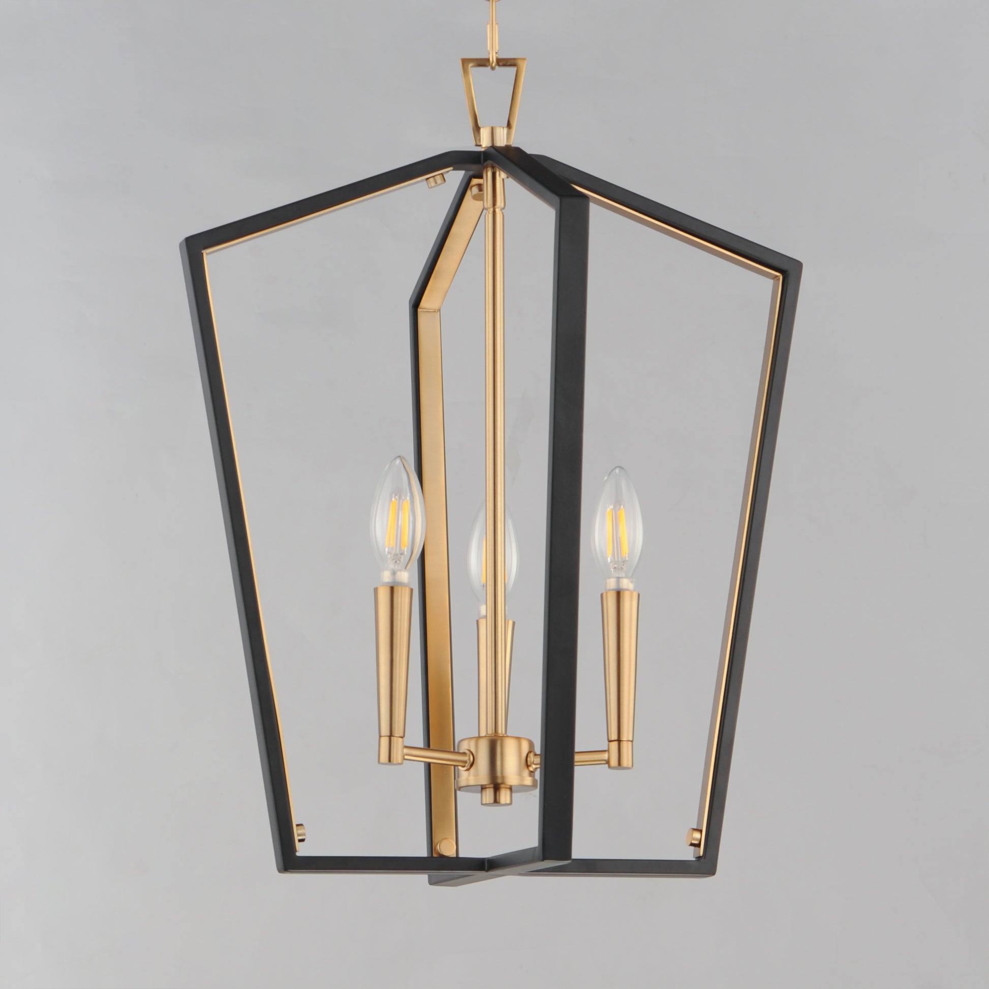 Melrose 3-Light Pendant Black/Natural Aged Brass by Maxim Lighting
