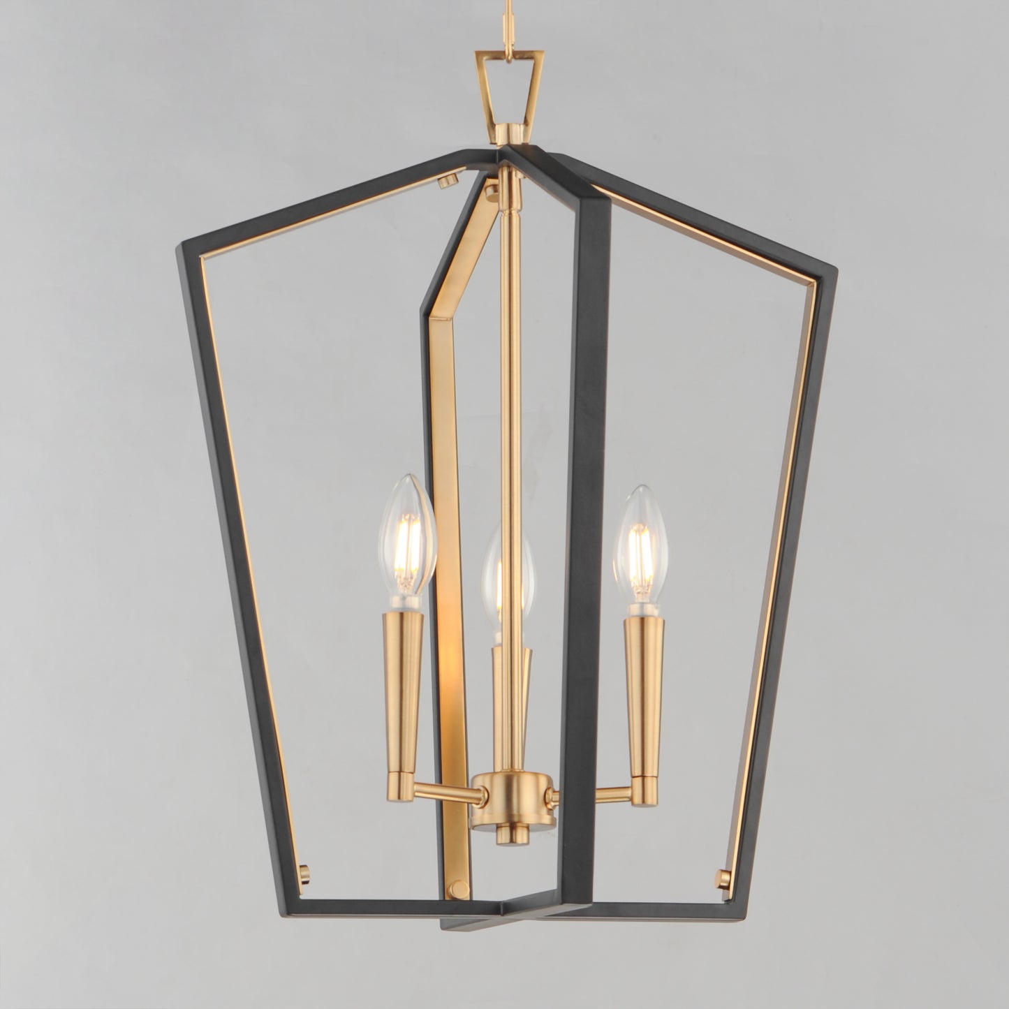 Melrose 3-Light Pendant Black/Natural Aged Brass by Maxim Lighting