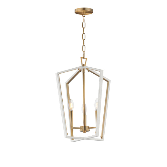Melrose 3-Light Pendant White/Natural Aged Brass by Maxim Lighting