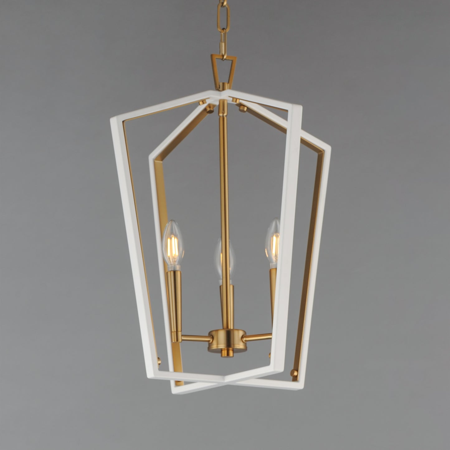 Melrose 3-Light Pendant White/Natural Aged Brass by Maxim Lighting