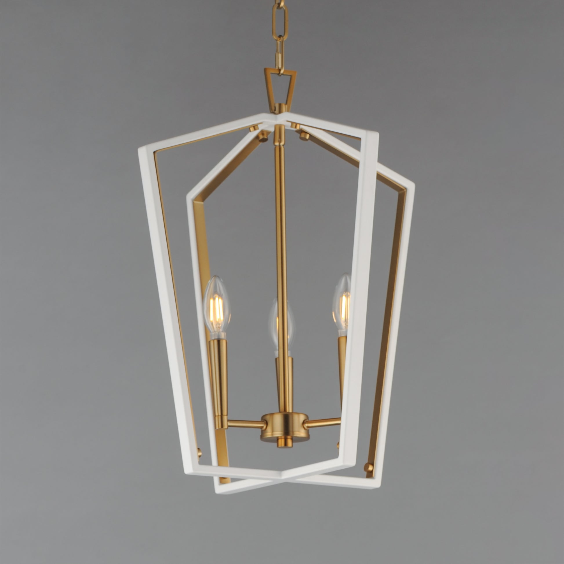Melrose 3-Light Pendant White/Natural Aged Brass by Maxim Lighting