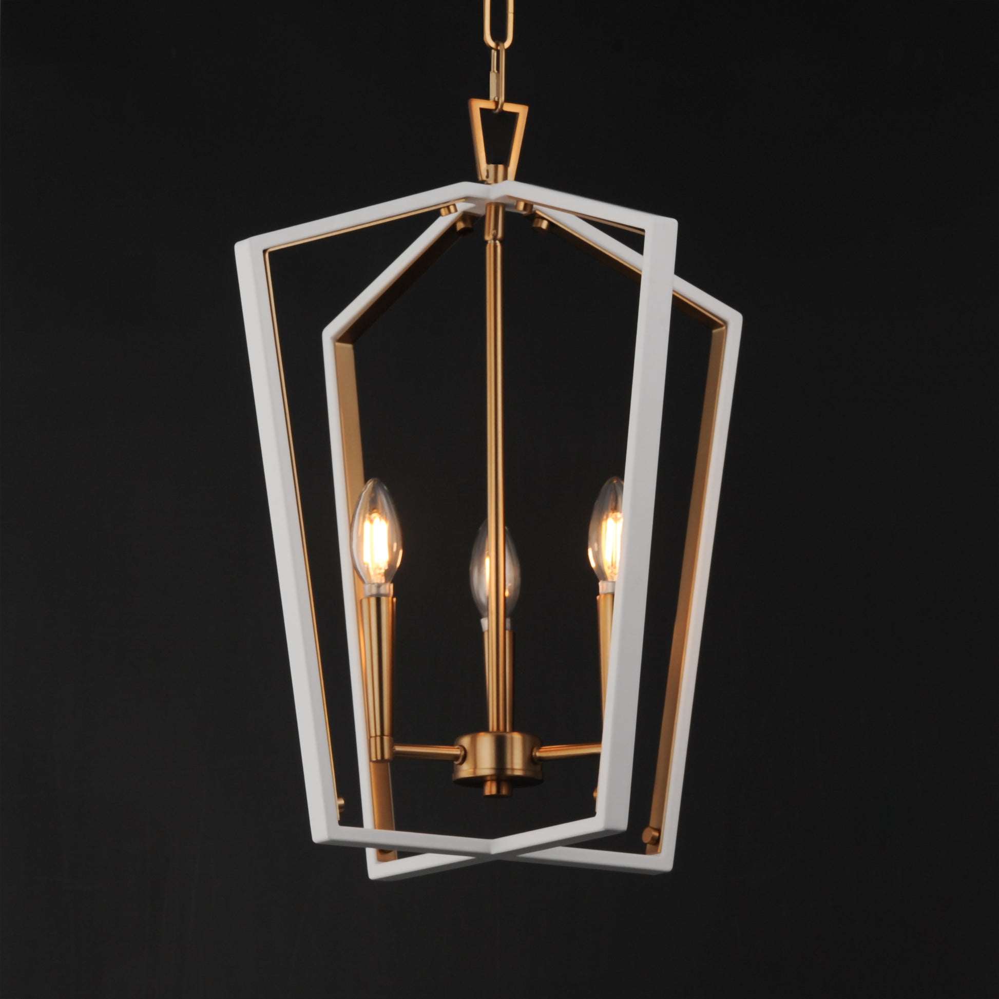 Melrose 3-Light Pendant White/Natural Aged Brass by Maxim Lighting