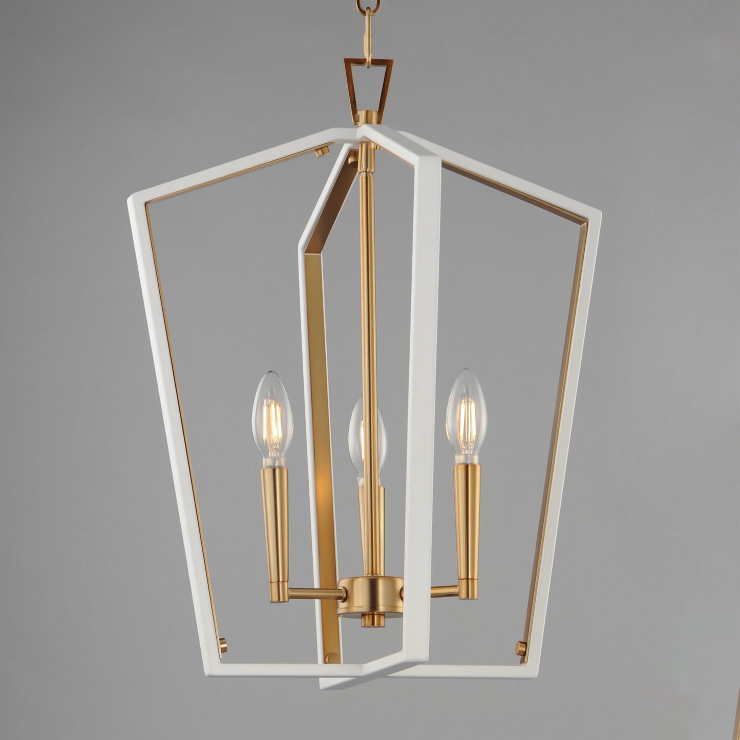 Melrose 3-Light Pendant White/Natural Aged Brass by Maxim Lighting