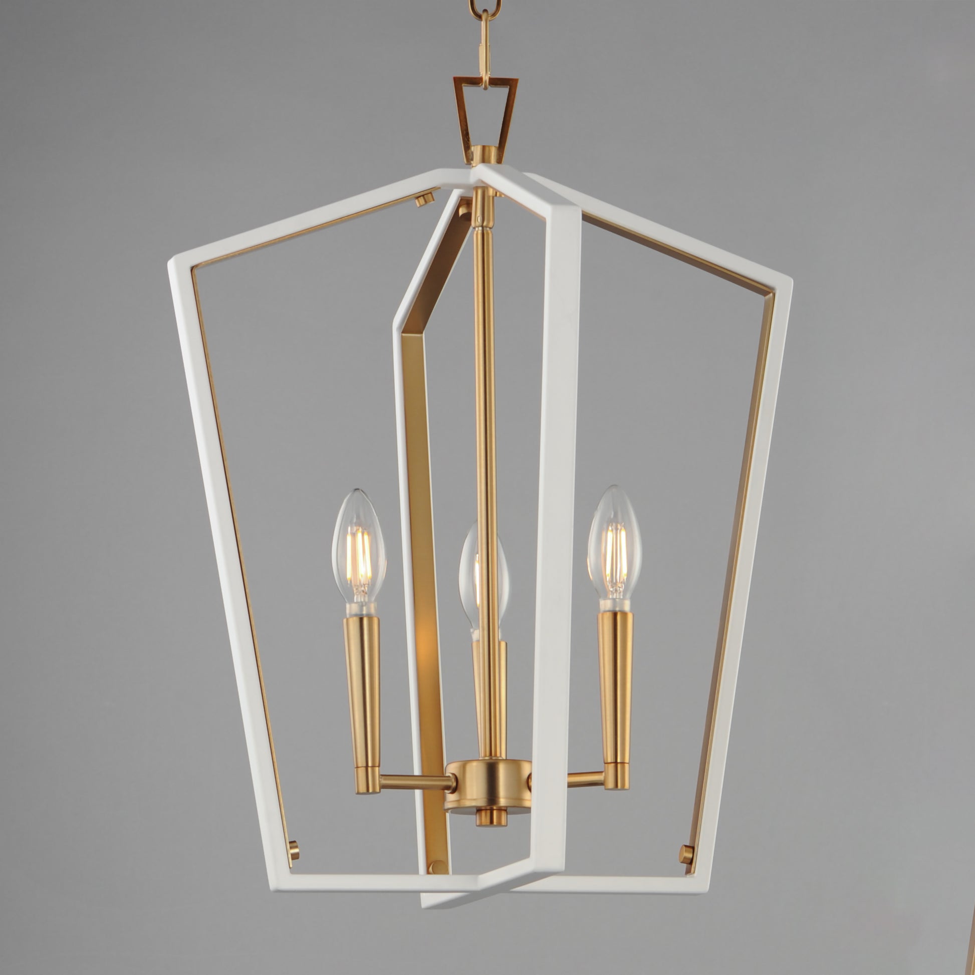 Melrose 3-Light Pendant White/Natural Aged Brass by Maxim Lighting