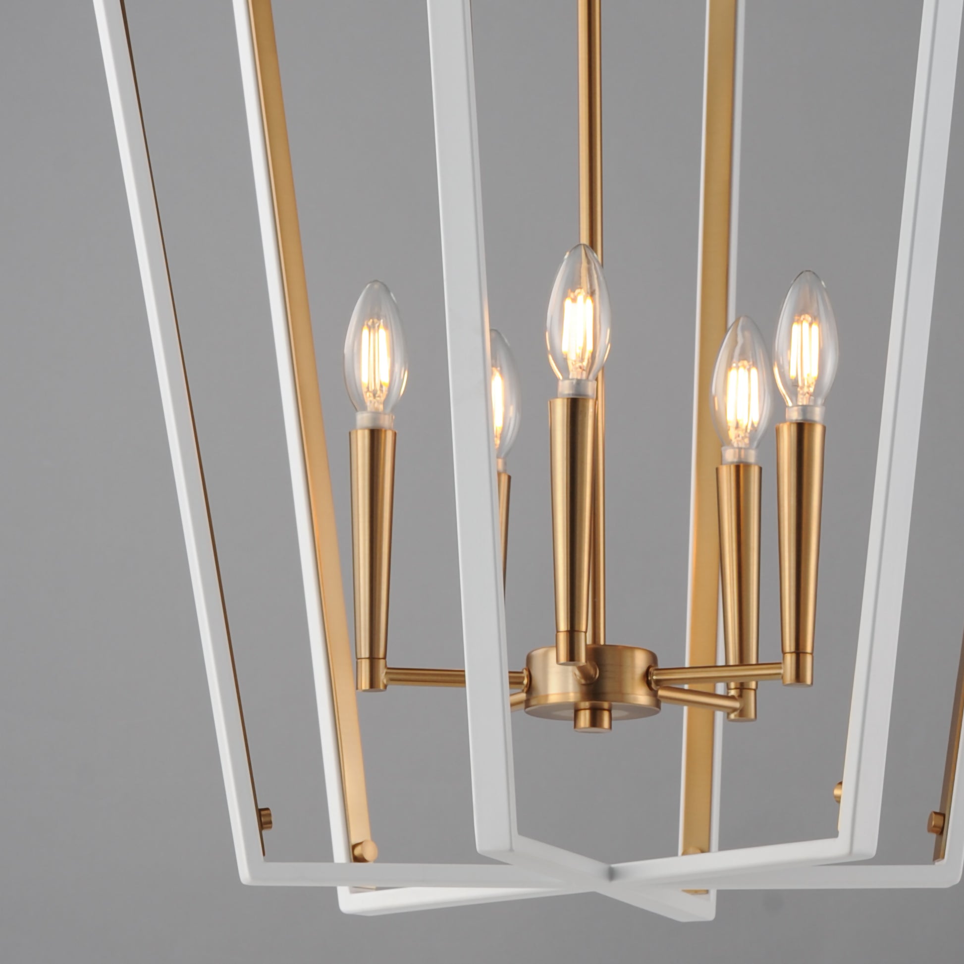 Melrose 5-Light Pendant White/Natural Aged Brass by Maxim Lighting