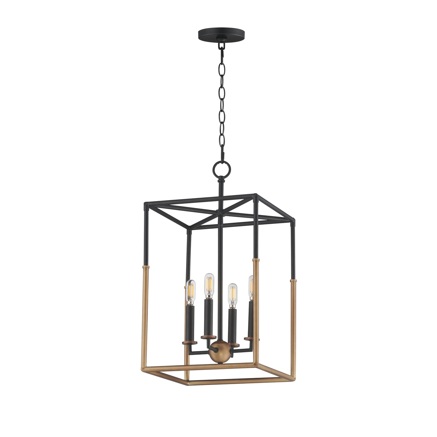 Soho 4-Light Pendant Black/Weathered Brass by Maxim Lighting