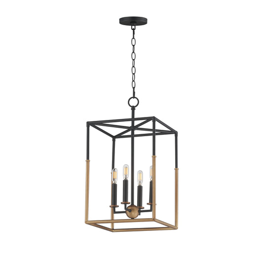 Soho 4-Light Pendant Black/Weathered Brass by Maxim Lighting