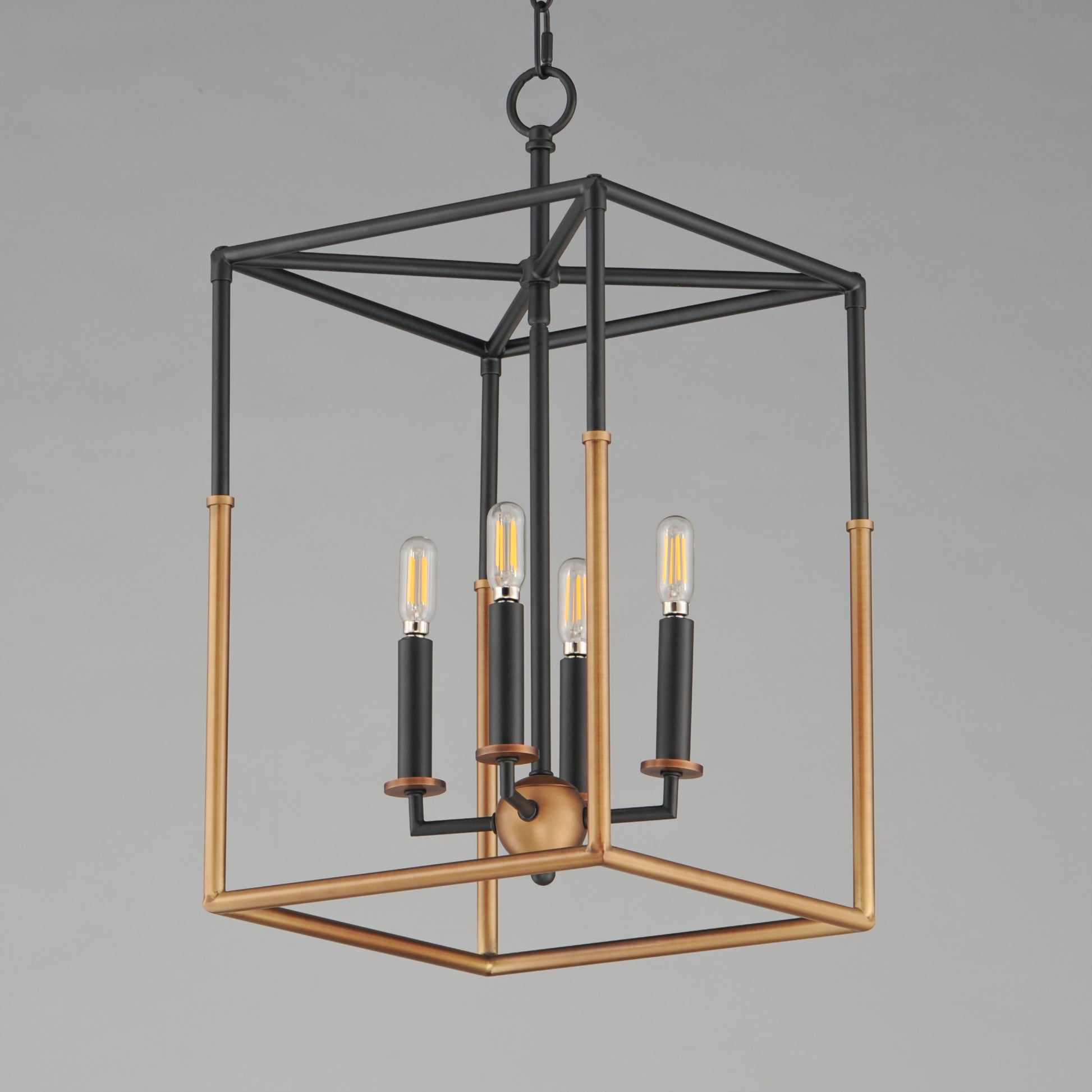 Soho 4-Light Pendant Black/Weathered Brass by Maxim Lighting