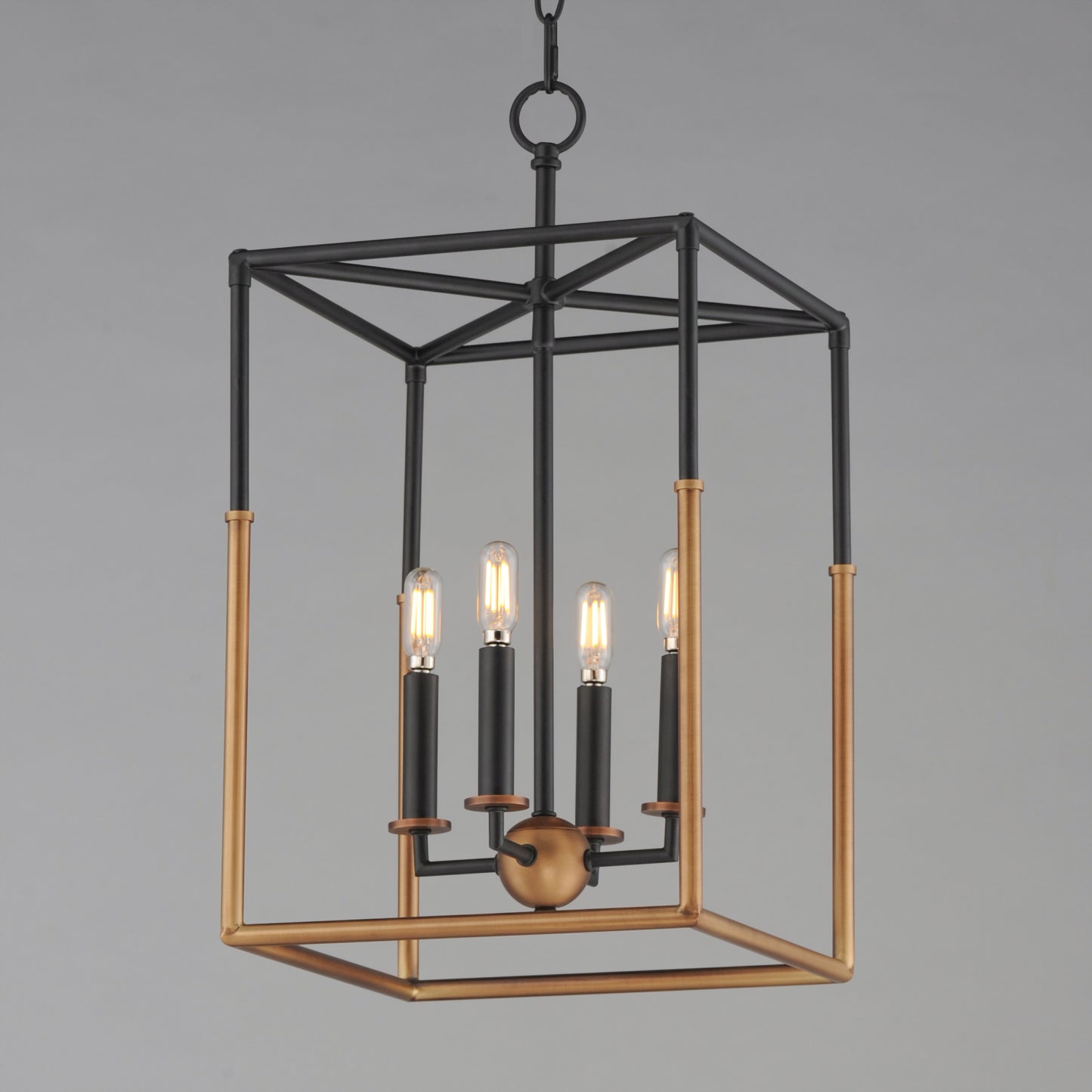 Soho 4-Light Pendant Black/Weathered Brass by Maxim Lighting