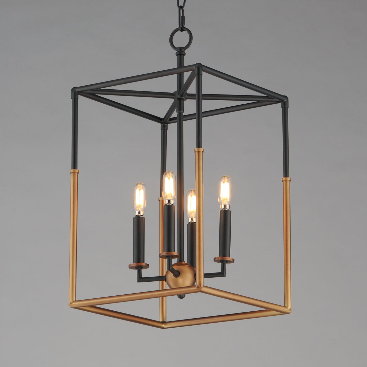 Soho 4-Light Pendant Black/Weathered Brass by Maxim Lighting