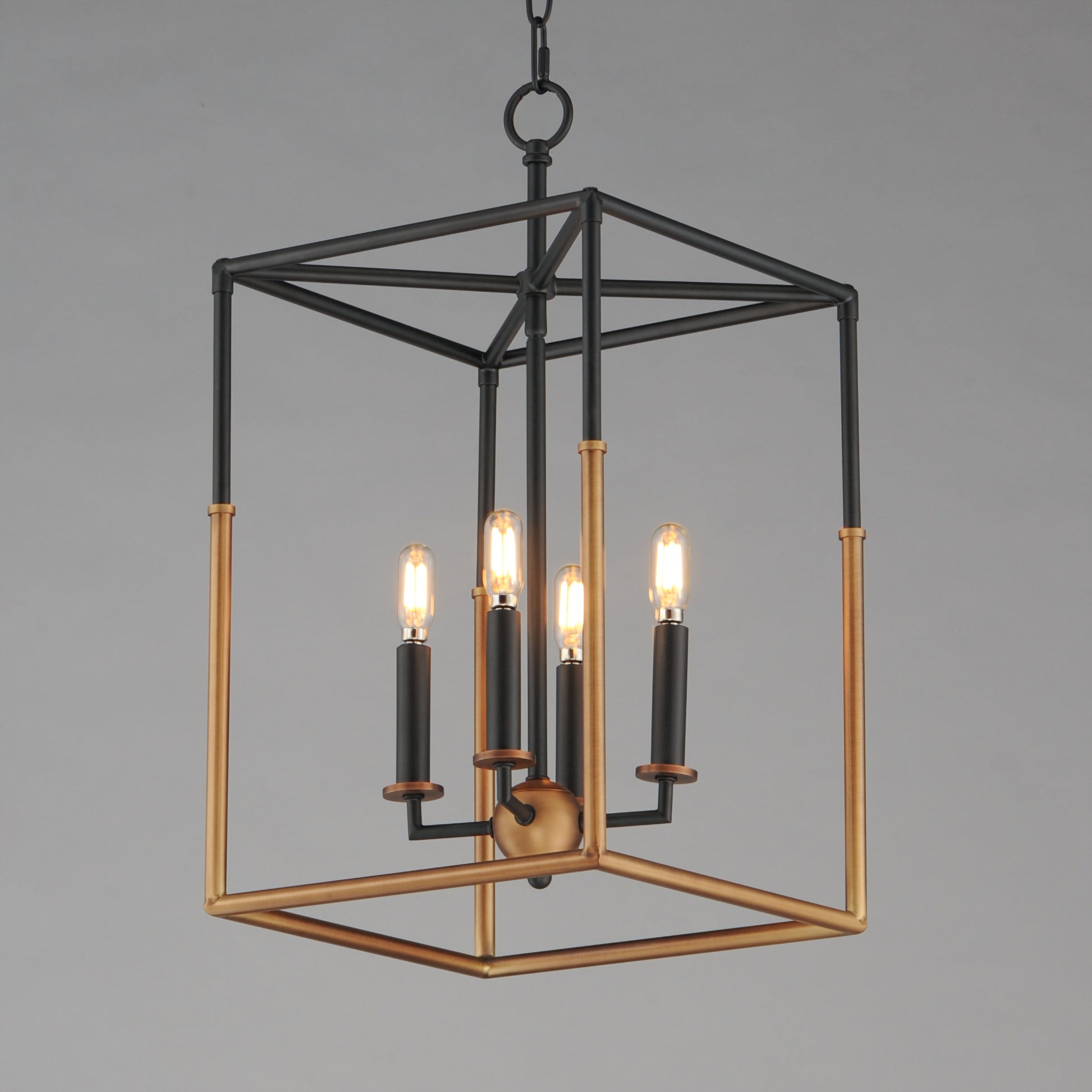 Soho 4-Light Pendant Black/Weathered Brass by Maxim Lighting