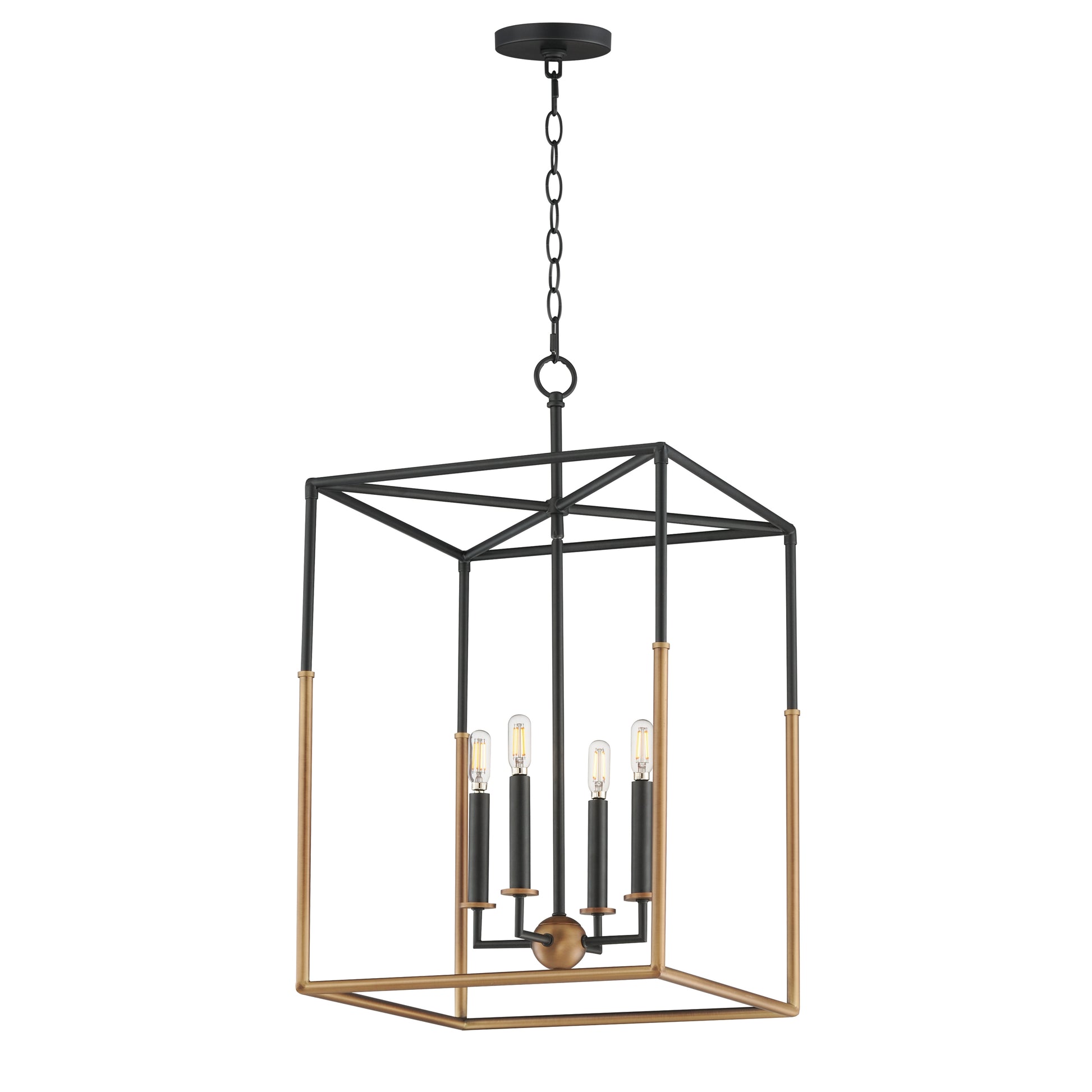 Soho 4-Light Large Pendant Black/Weathered Brass by Maxim Lighting
