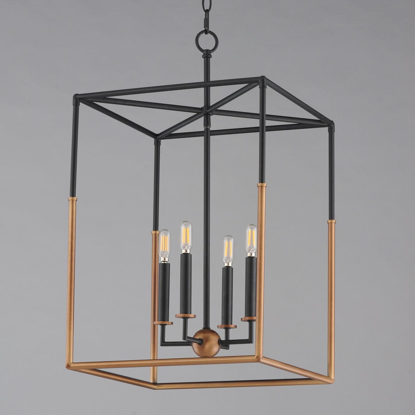 Soho 4-Light Large Pendant Black/Weathered Brass by Maxim Lighting