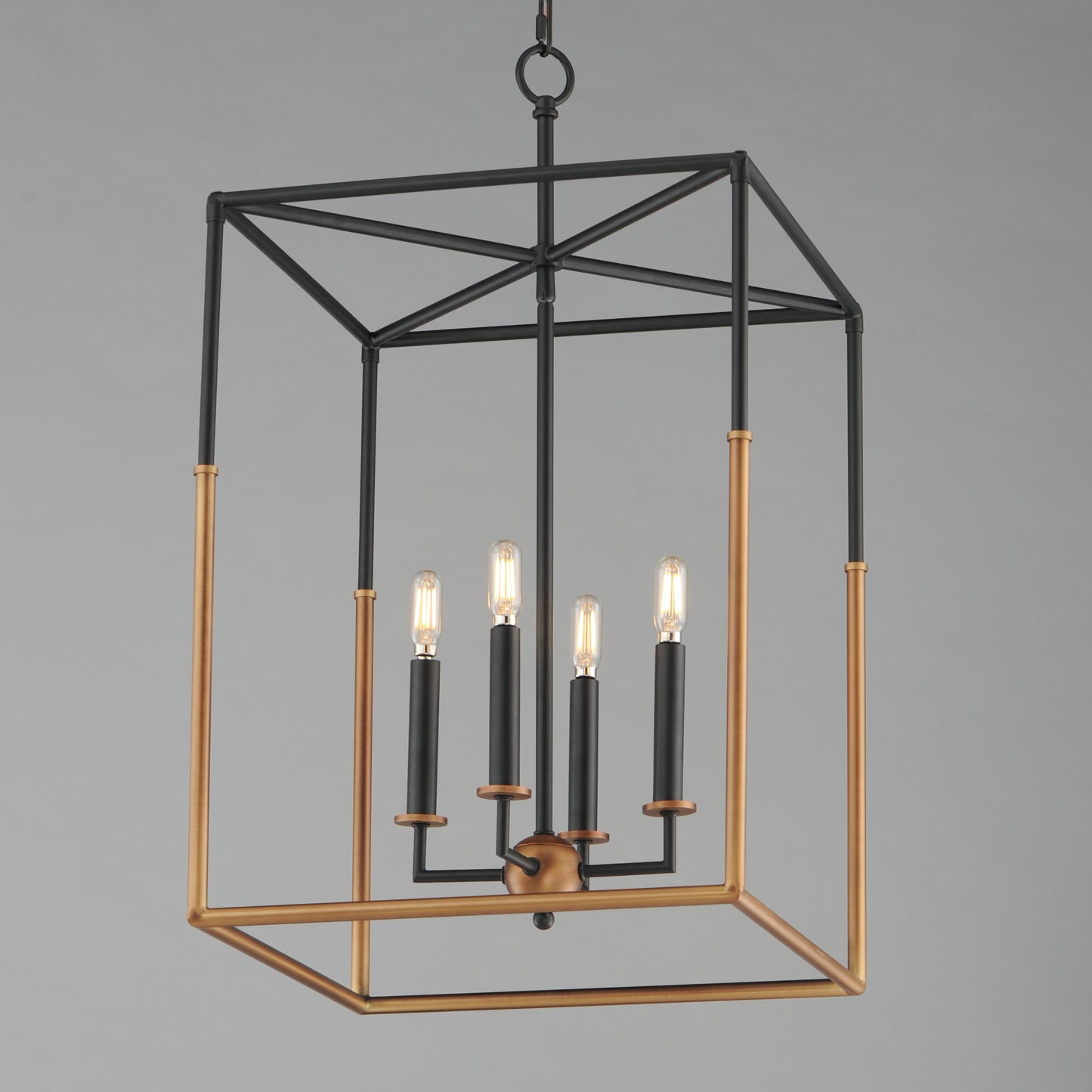 Soho 4-Light Large Pendant Black/Weathered Brass by Maxim Lighting