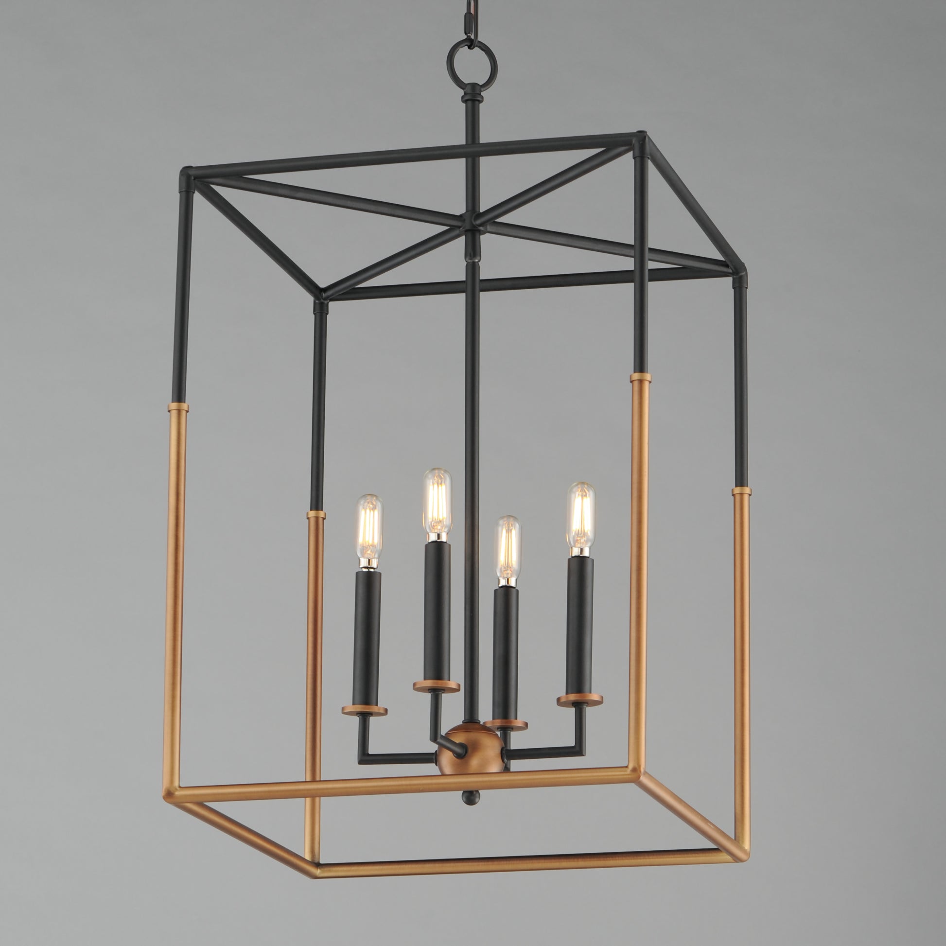 Soho 4-Light Large Pendant Black/Weathered Brass by Maxim Lighting
