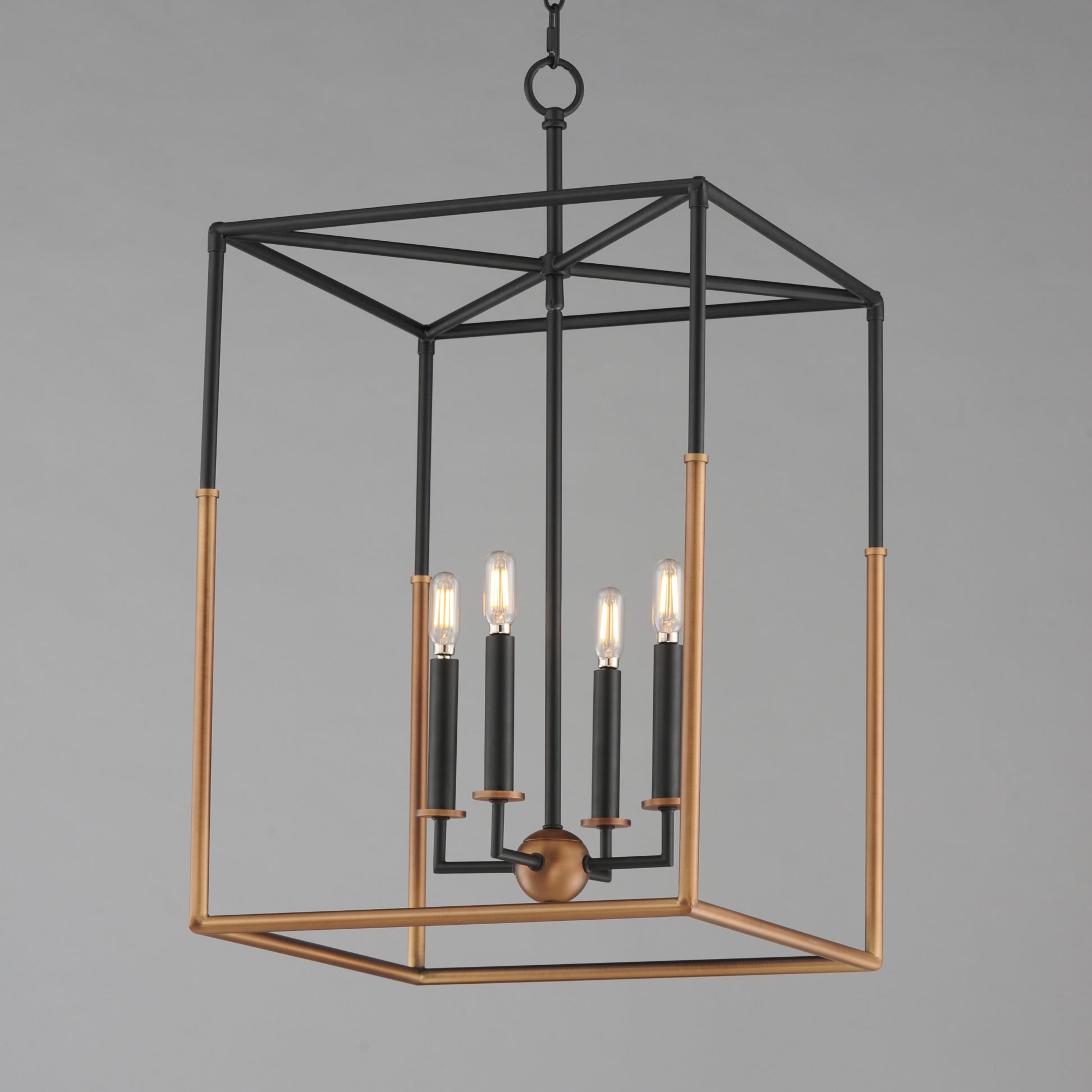 Soho 4-Light Large Pendant Black/Weathered Brass by Maxim Lighting