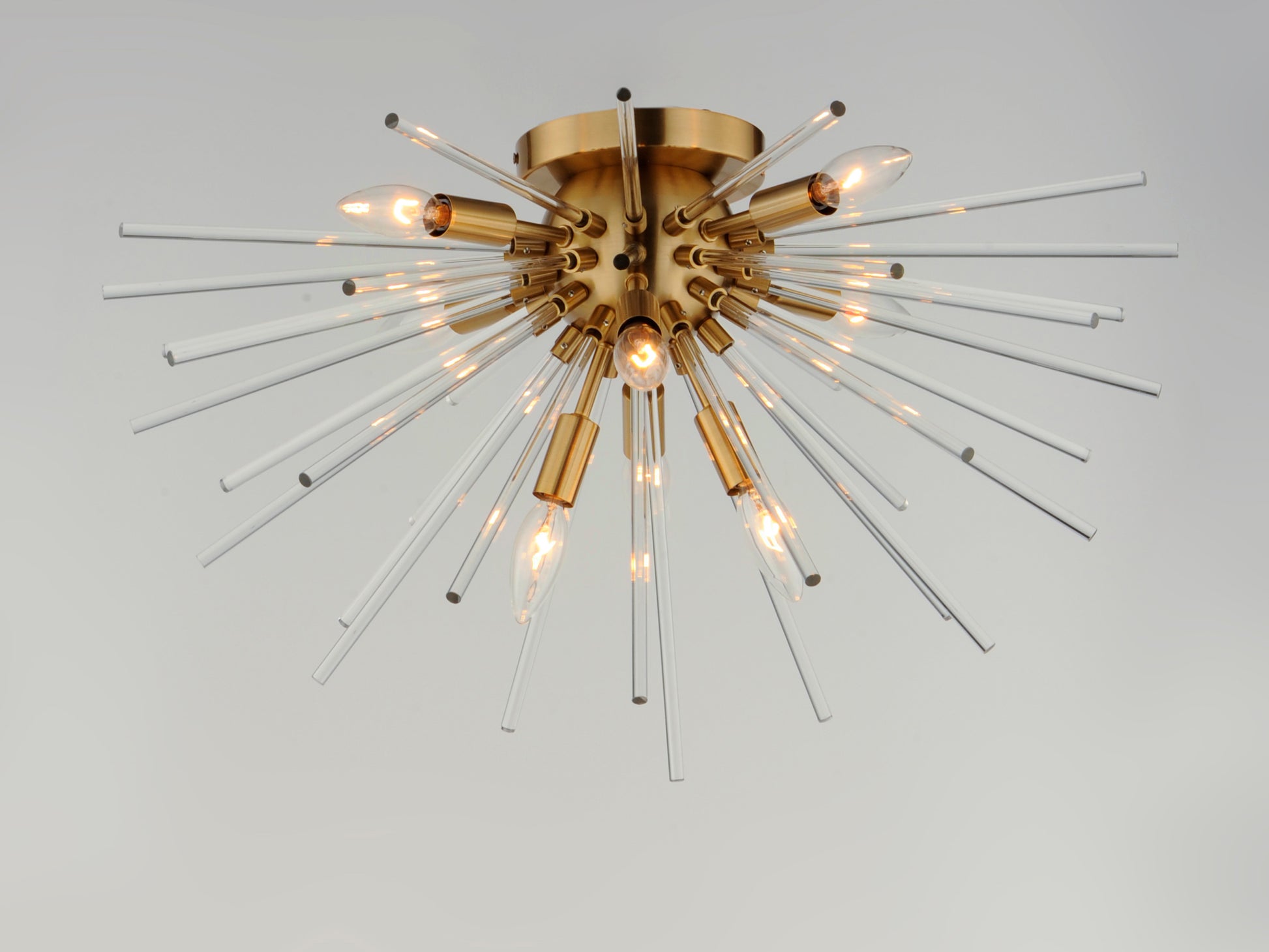 Polaris 8-Light Flush Mount Satin Brass by Maxim Lighting
