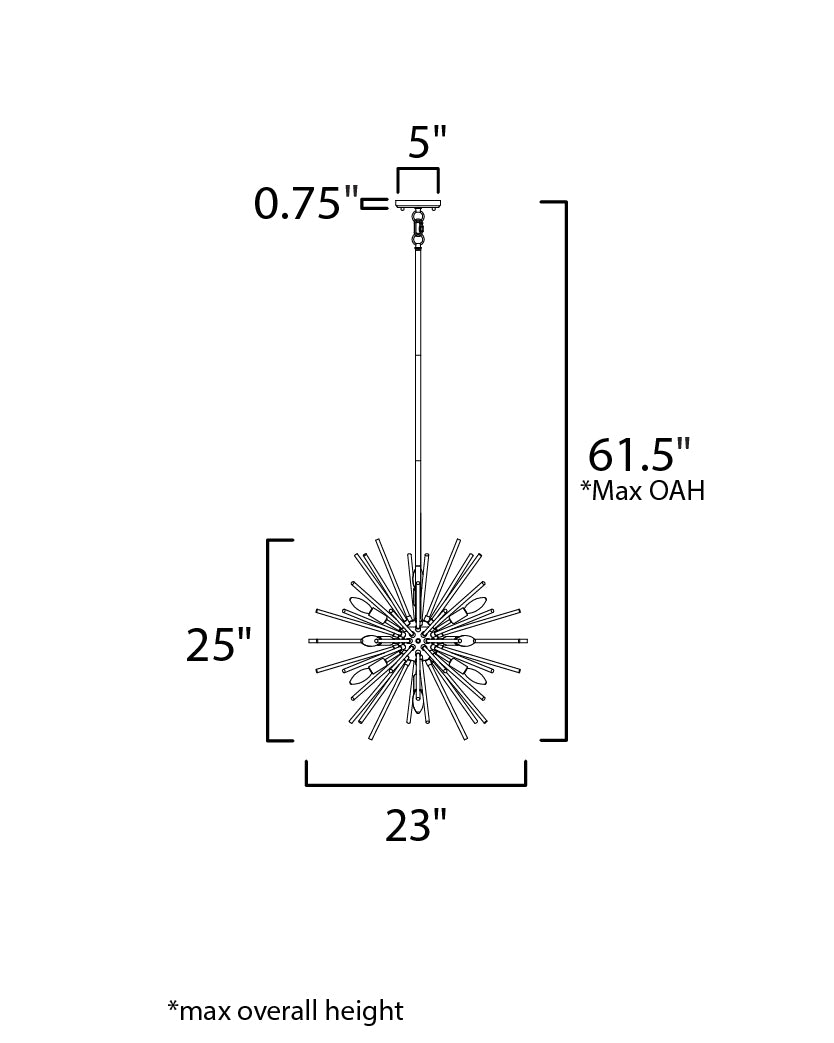 Polaris 12-Light Pendant Polished Chrome by Maxim Lighting