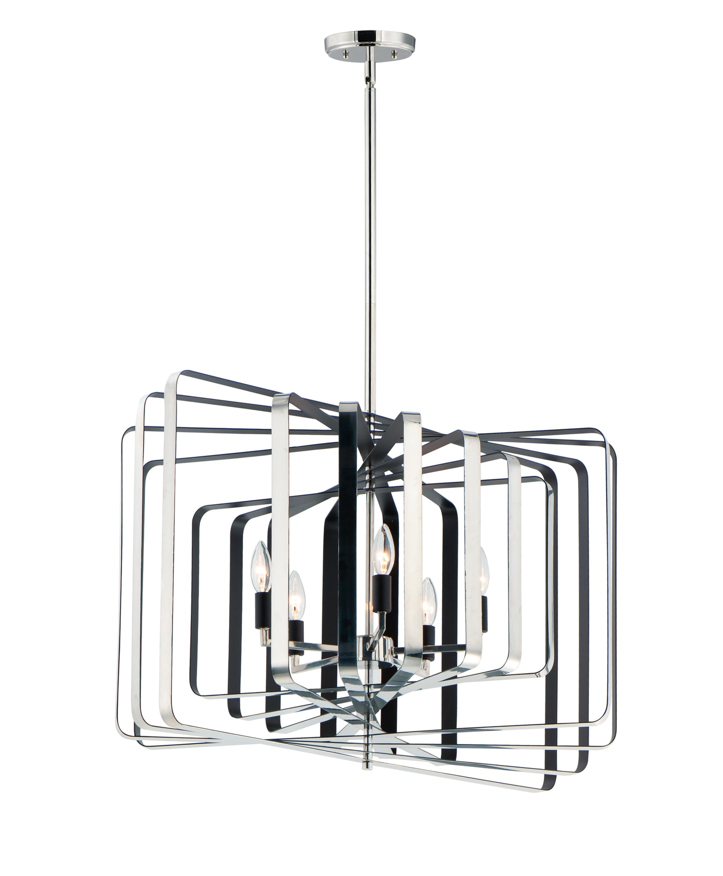 Radial 5-Light Pendant Polished Nickel/Black by Maxim Lighting