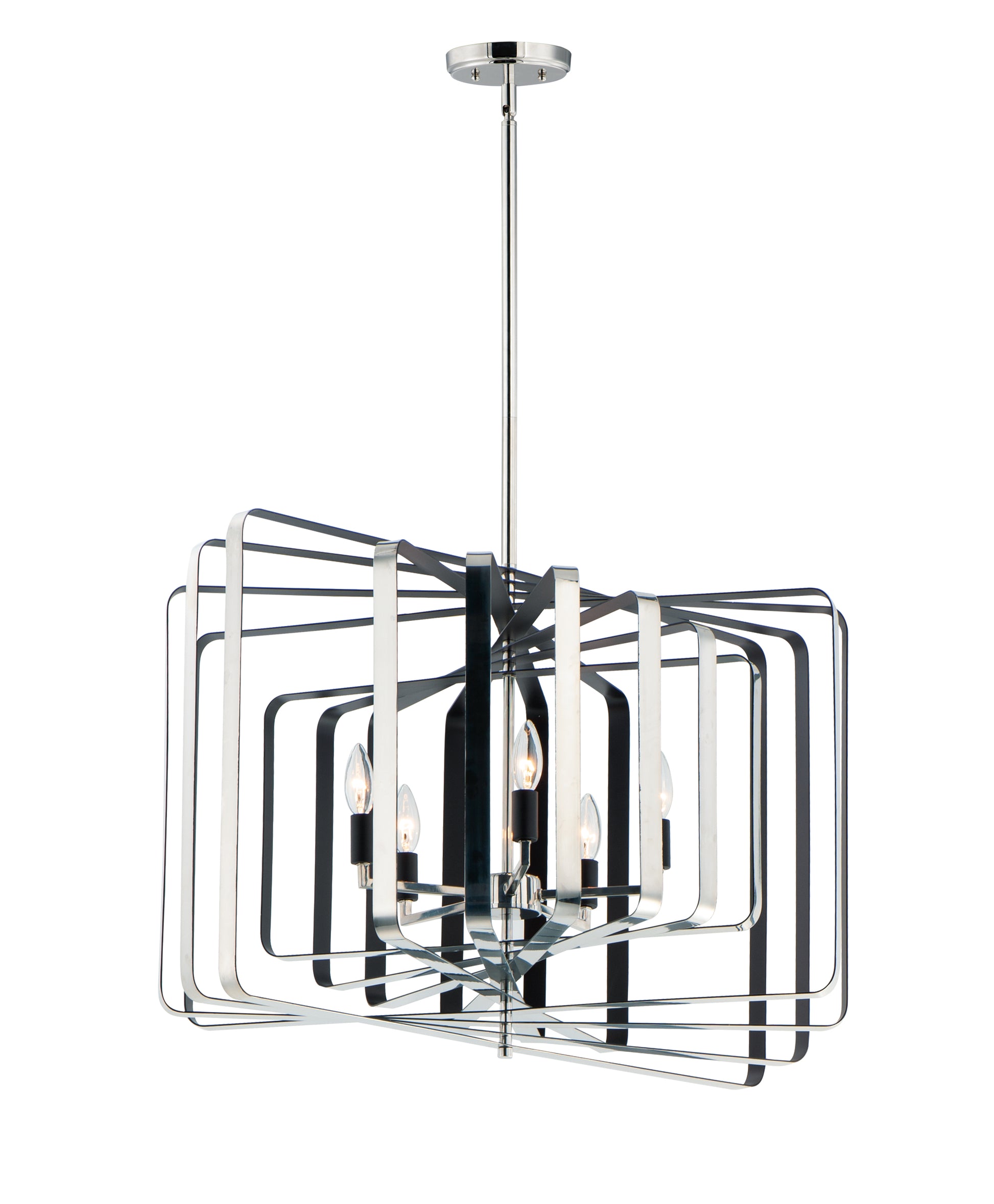 Radial 5-Light Pendant Polished Nickel/Black by Maxim Lighting