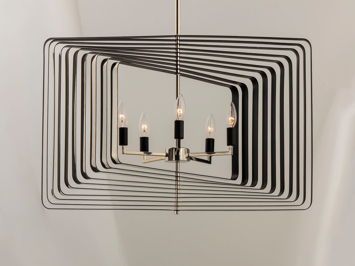 Radial 5-Light Pendant Polished Nickel/Black by Maxim Lighting
