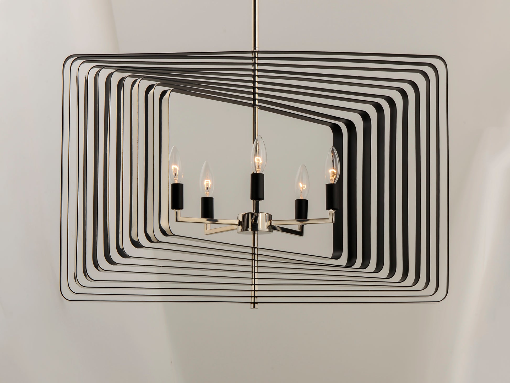 Radial 5-Light Pendant Polished Nickel/Black by Maxim Lighting