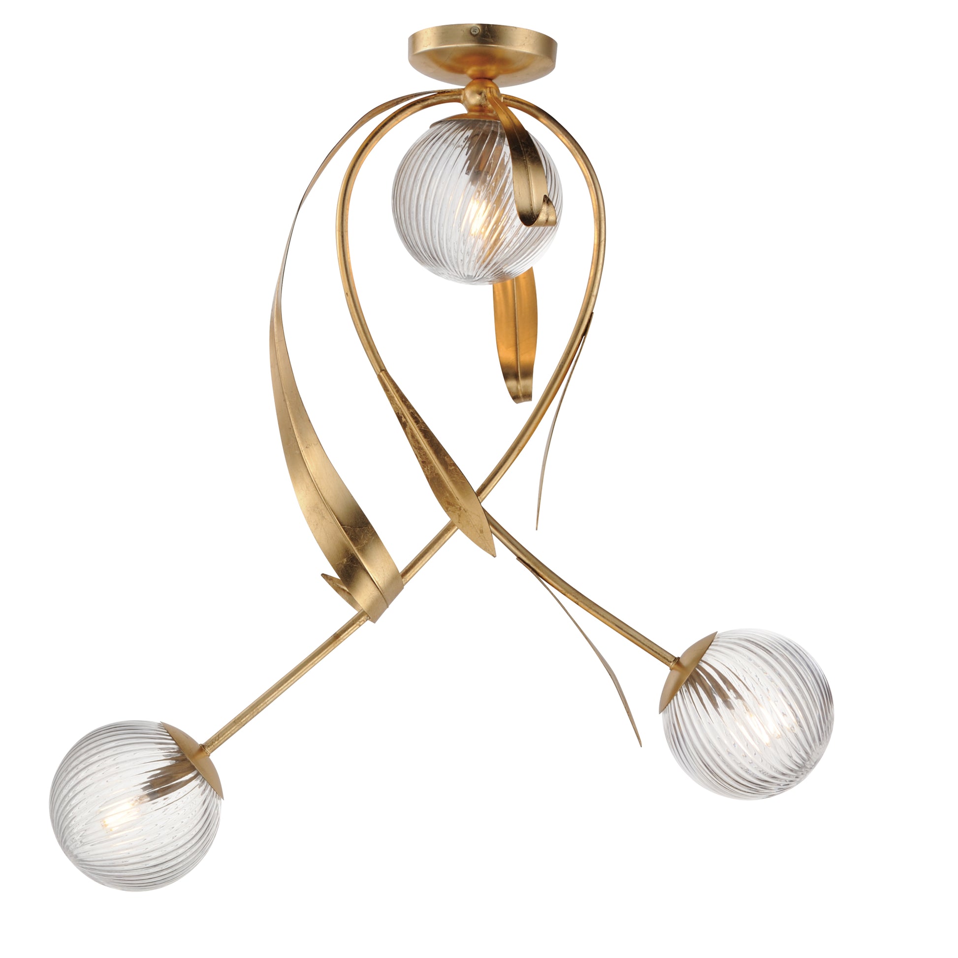 Firenze 3-Light Flush Mount Gold Leaf by Maxim Lighting