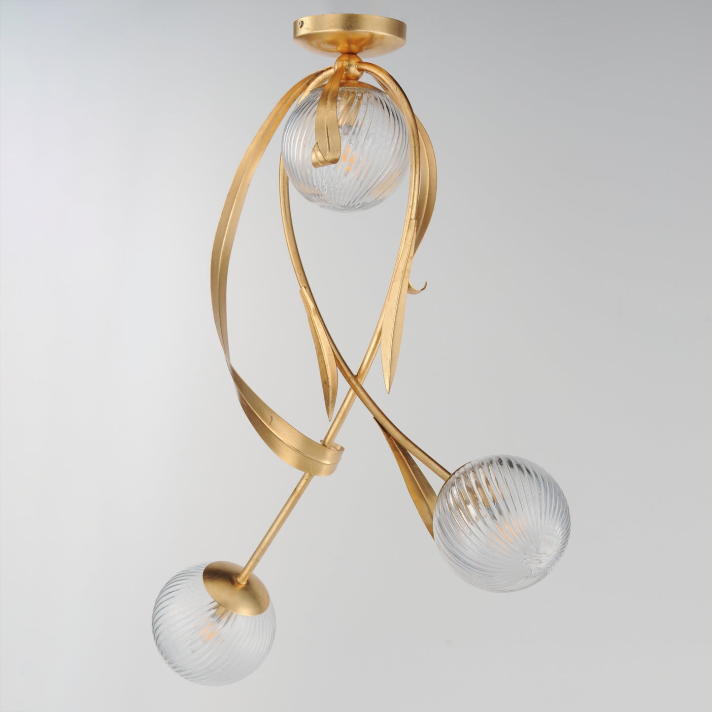 Firenze 3-Light Flush Mount Gold Leaf by Maxim Lighting