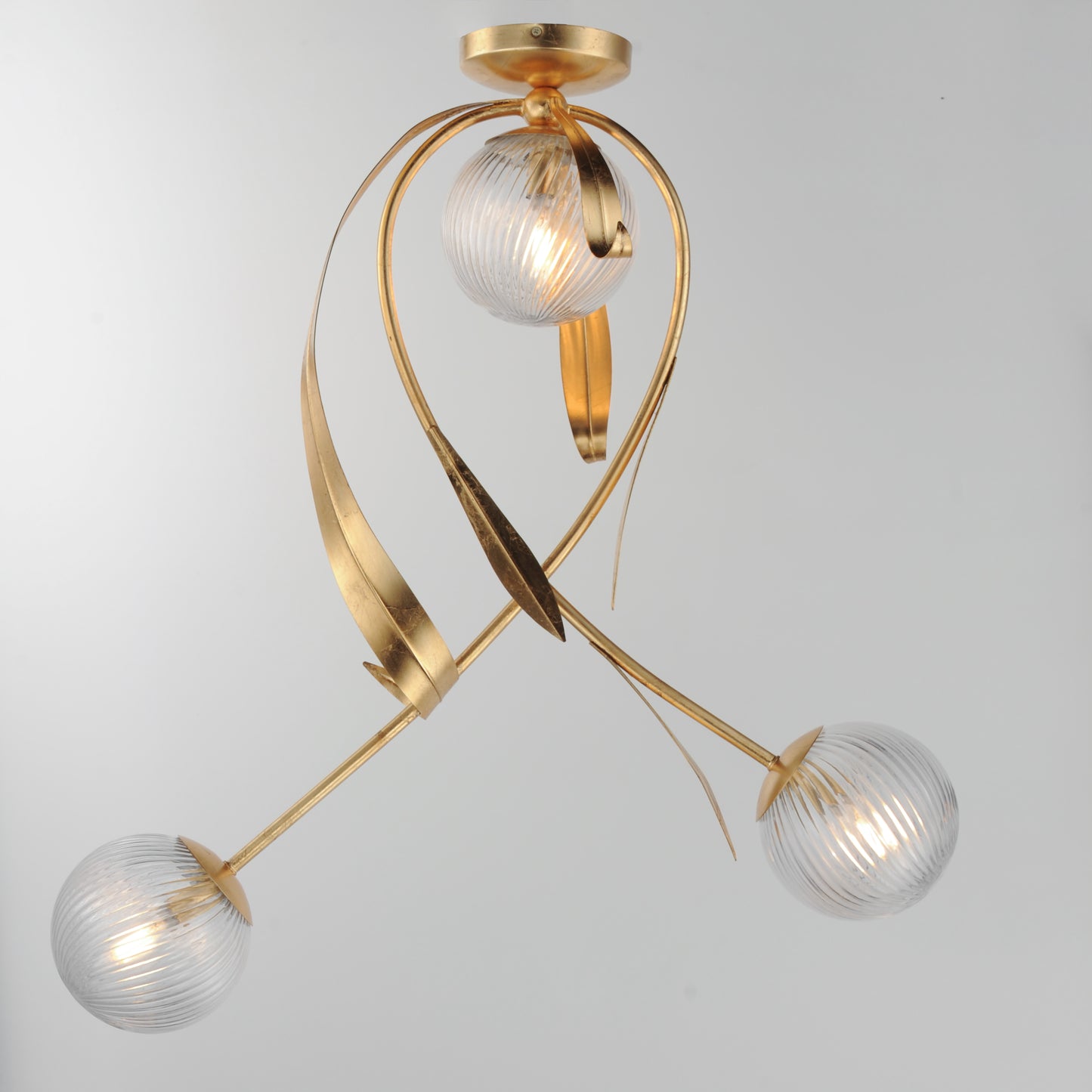 Firenze 3-Light Flush Mount Gold Leaf by Maxim Lighting