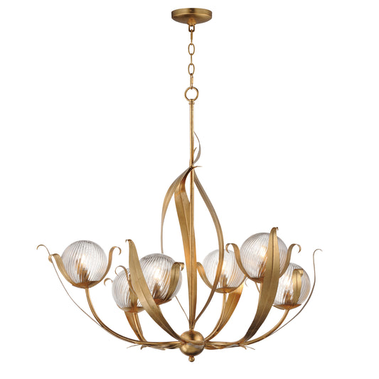 Firenze 6-Light Chandelier Gold Leaf by Maxim Lighting
