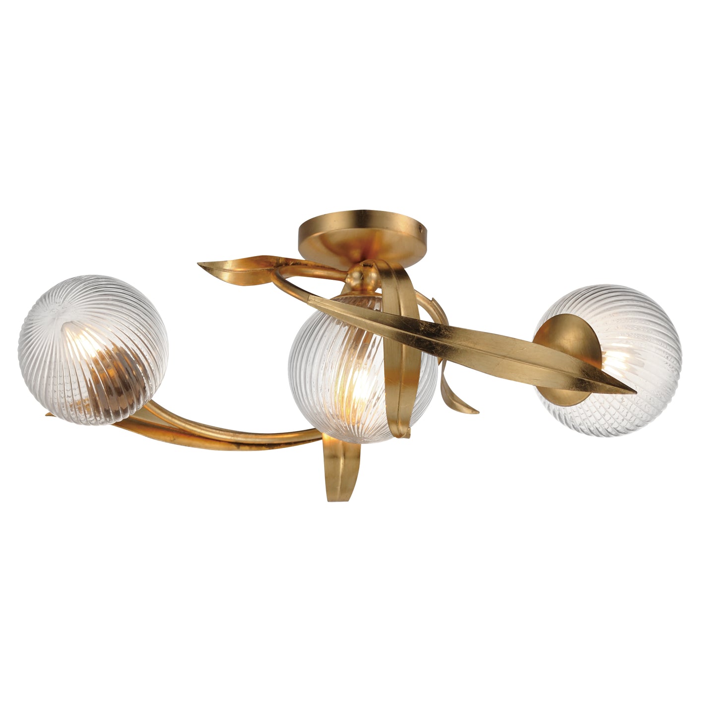 Firenze 3-Light Flush Mount Gold Leaf by Maxim Lighting