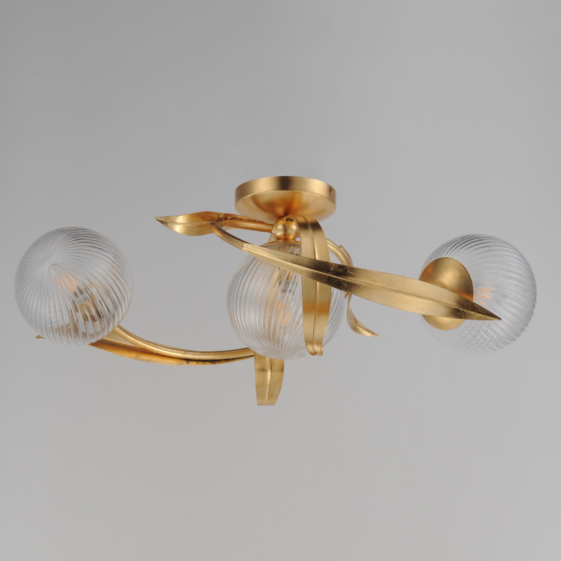 Firenze 3-Light Flush Mount Gold Leaf by Maxim Lighting