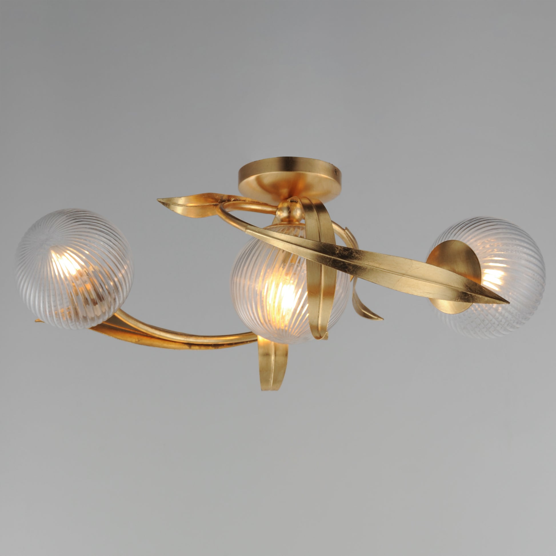 Firenze 3-Light Flush Mount Gold Leaf by Maxim Lighting
