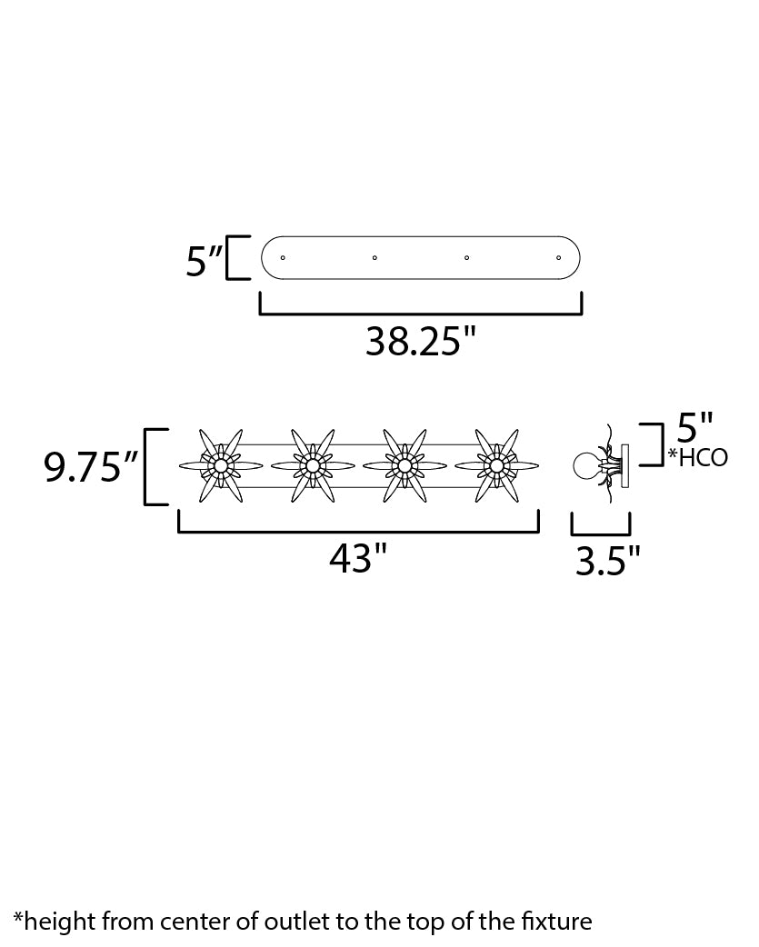 Paloma 4-Light Sconce Anthracite by Maxim Lighting