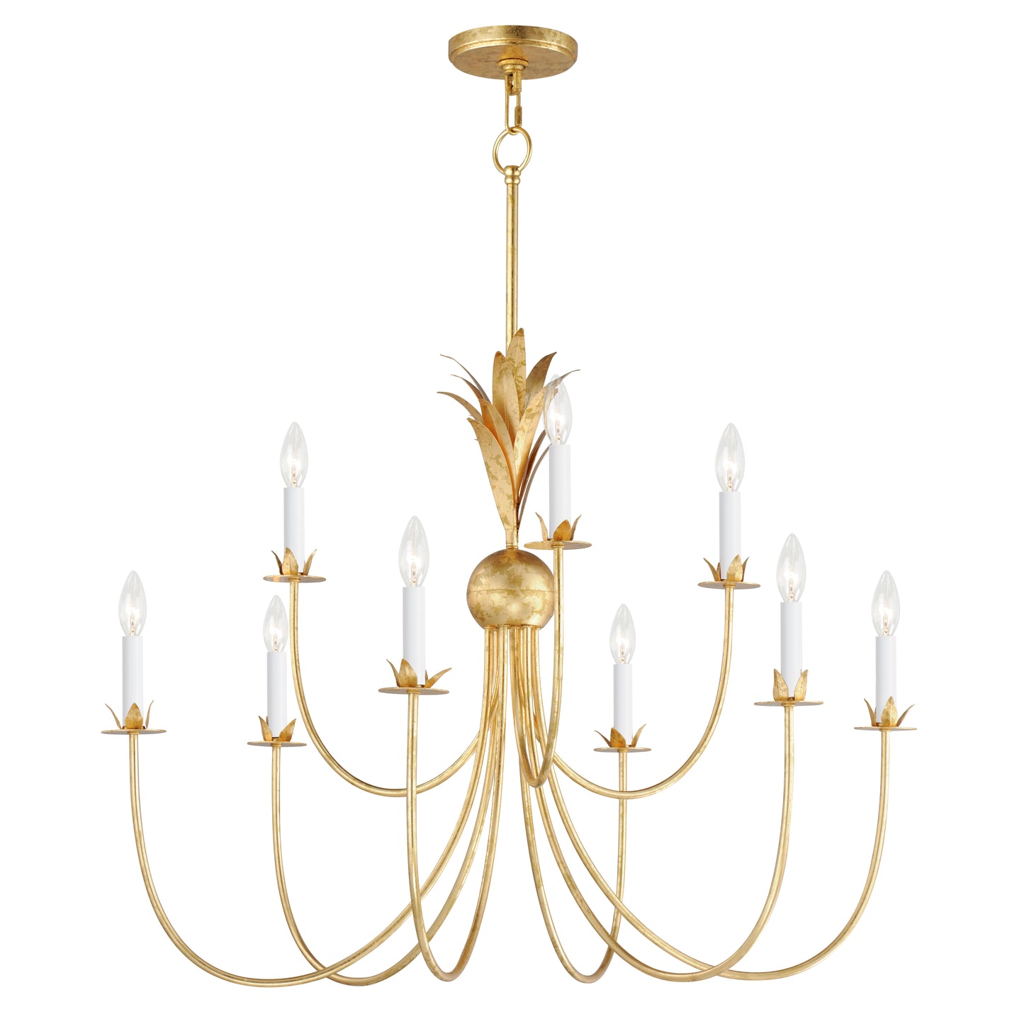 Paloma 9-Light Chandelier Gold Leaf by Maxim Lighting