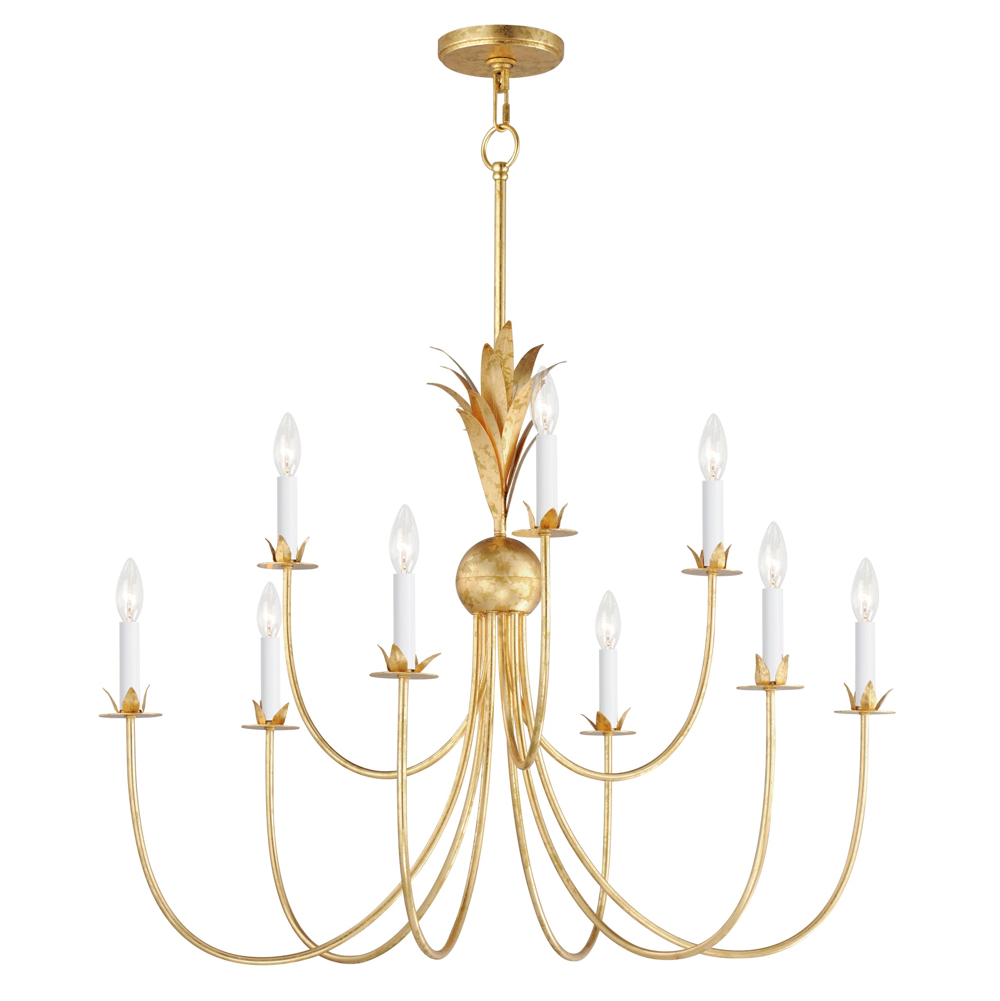 Paloma 9-Light Chandelier Gold Leaf by Maxim Lighting
