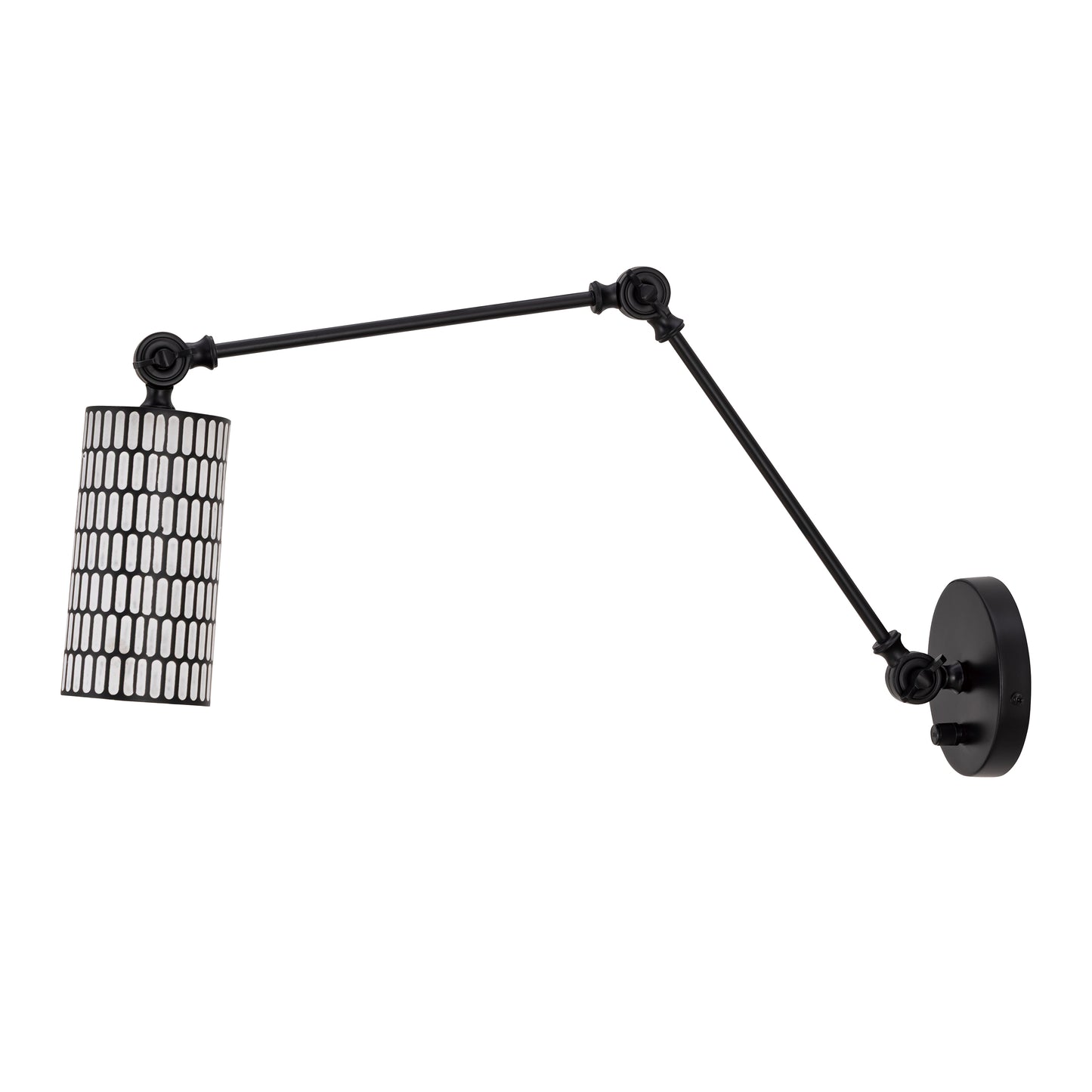 Shaka Swing Arm Wall Sconce Black/White by Maxim Lighting