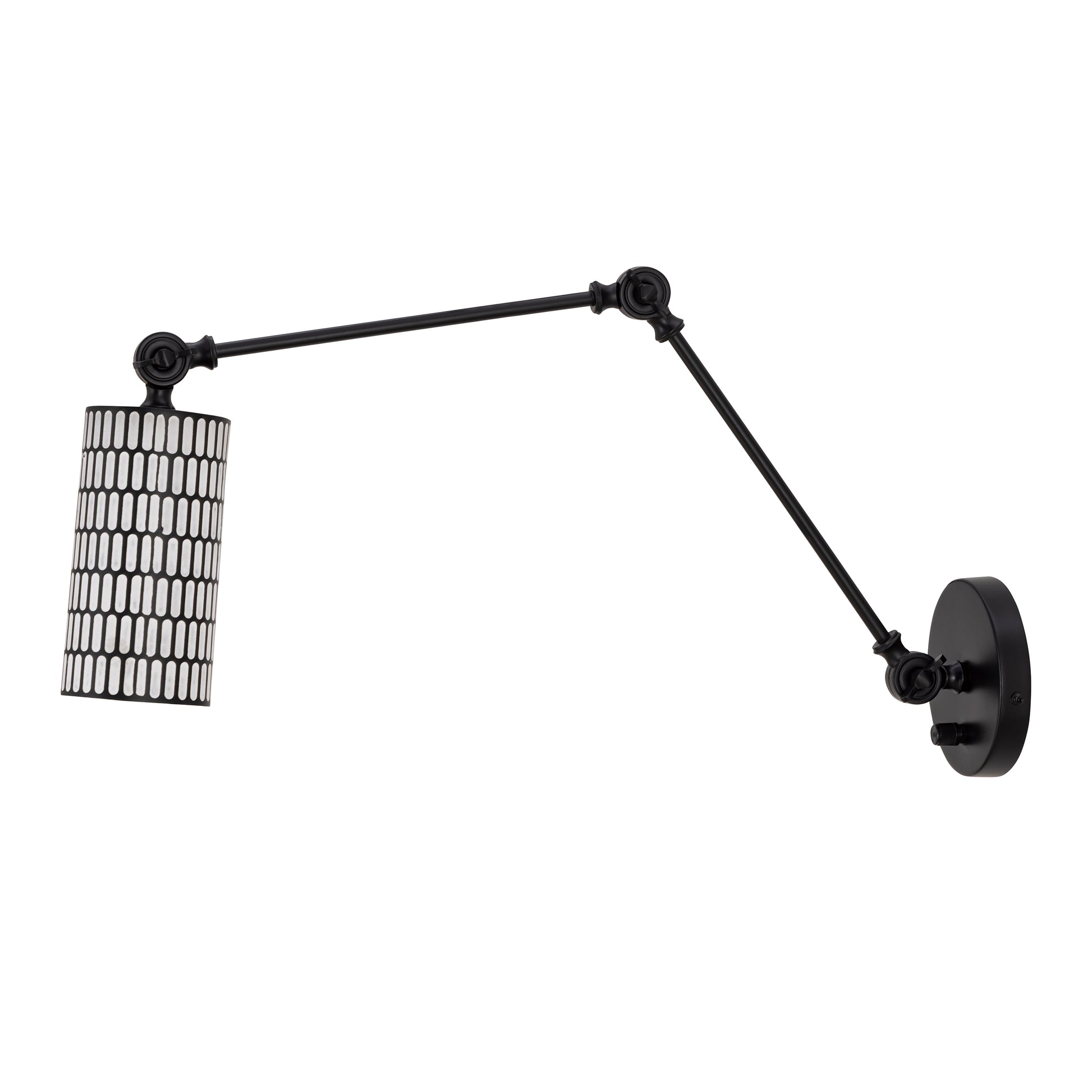 Shaka Swing Arm Wall Sconce Black/White by Maxim Lighting