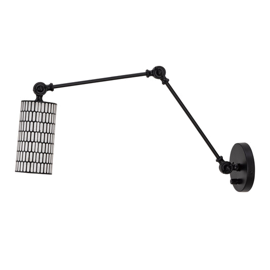 Shaka Swing Arm Wall Sconce Black/White by Maxim Lighting
