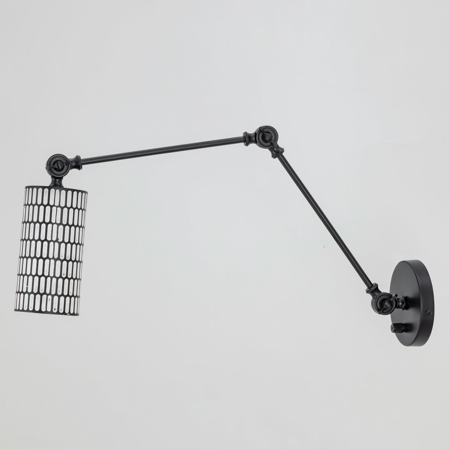 Shaka Swing Arm Wall Sconce Black/White by Maxim Lighting