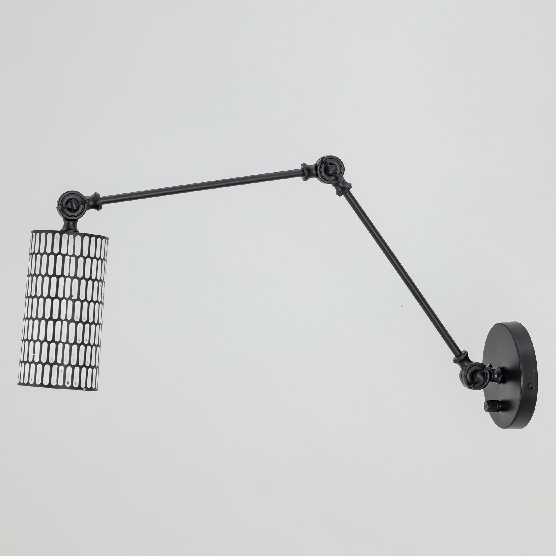 Shaka Swing Arm Wall Sconce Black/White by Maxim Lighting