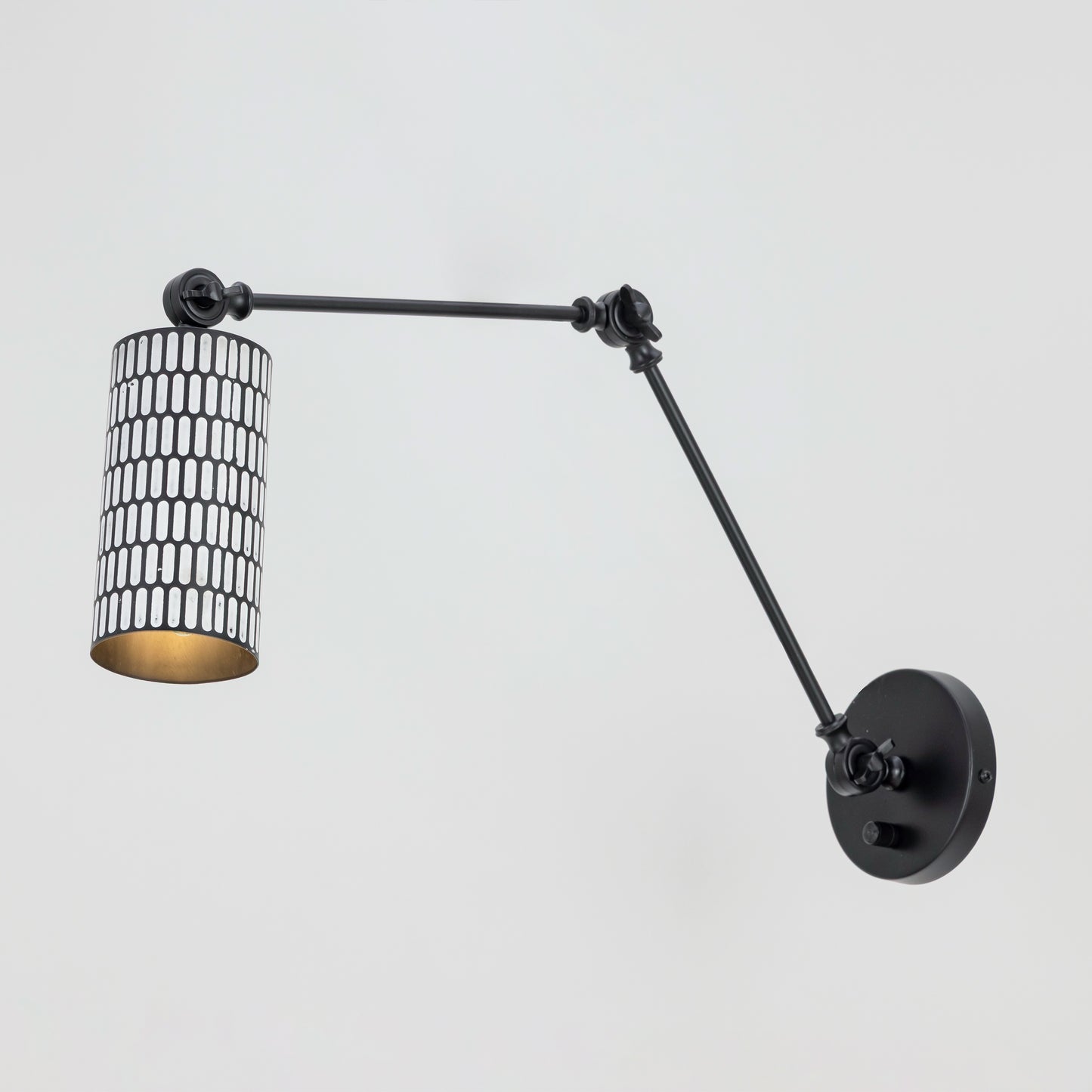 Shaka Swing Arm Wall Sconce Black/White by Maxim Lighting