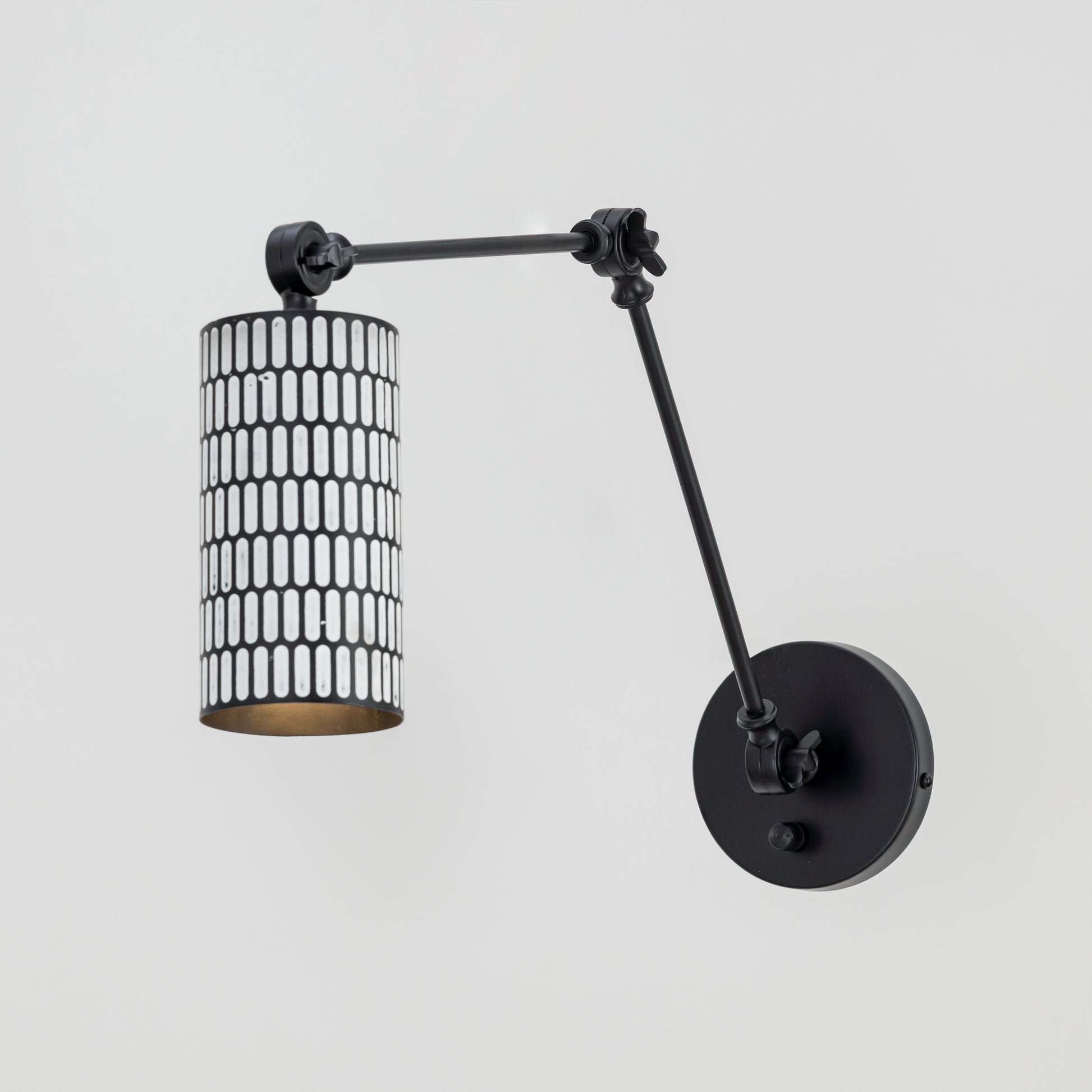 Shaka Swing Arm Wall Sconce Black/White by Maxim Lighting