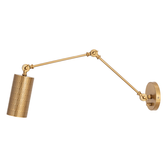 Shaka Swing Arm Wall Sconce Weathered Brass by Maxim Lighting