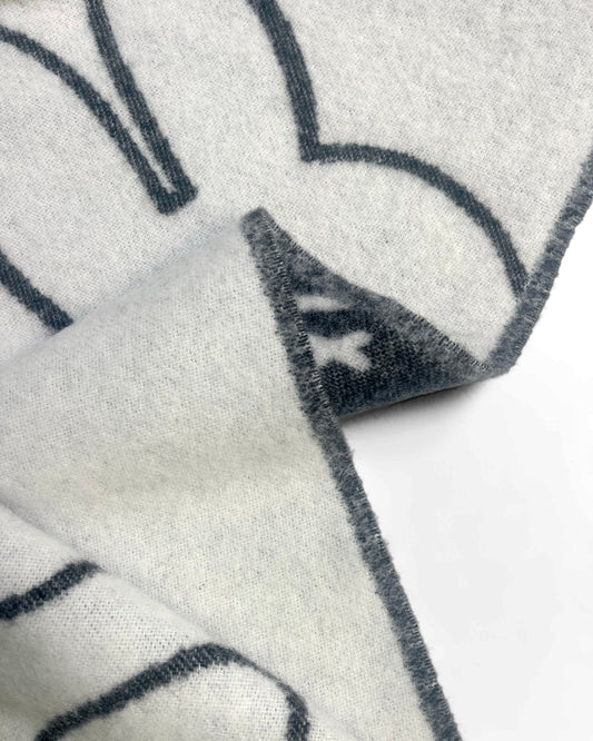 Maison Deux Miffy Wool Blanket in White/Black – main view