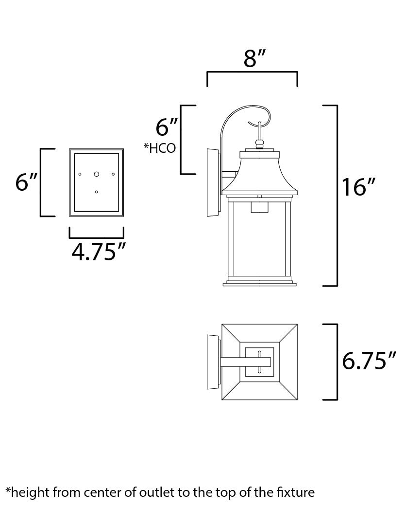 Vicksburg Small Outdoor Wall Sconce Black by Maxim Lighting