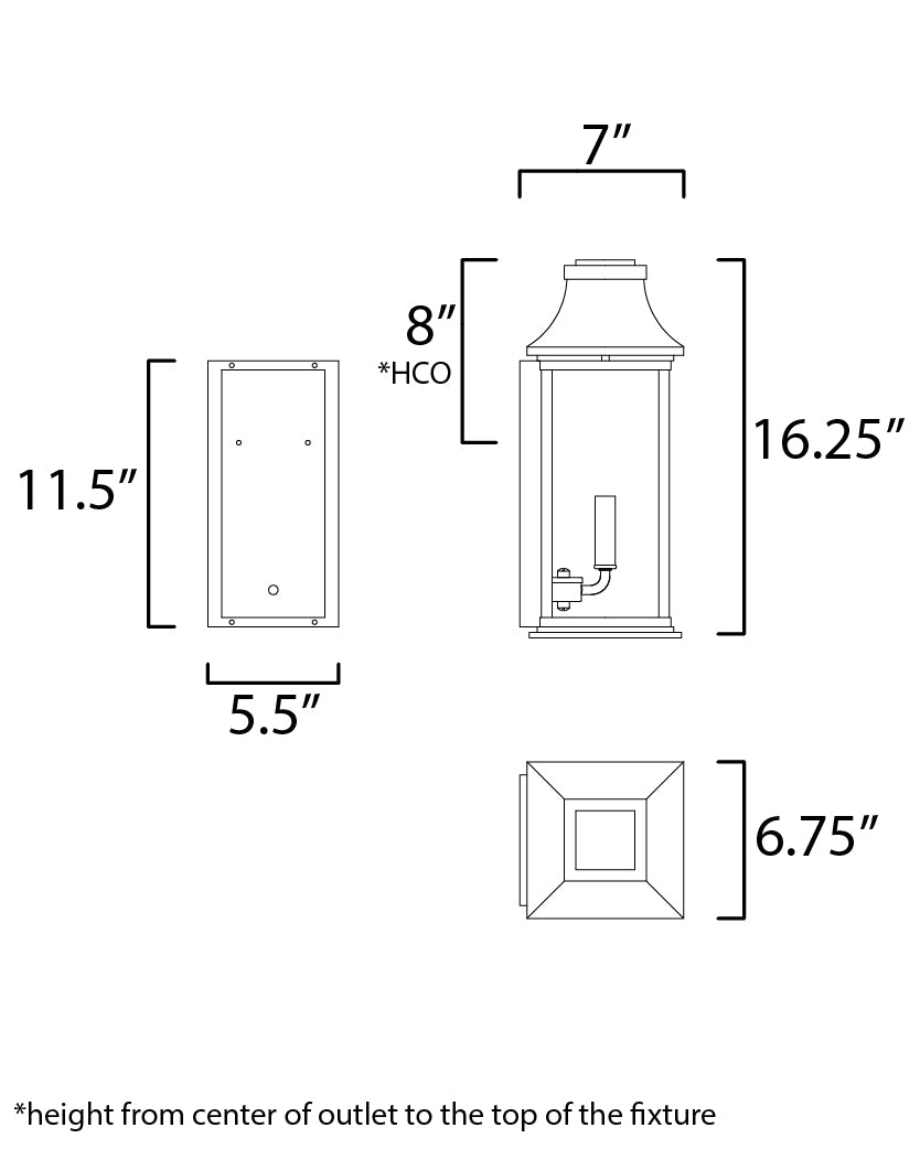 Vicksburg 2-Light Outdoor Pocket Wall Sconce Black by Maxim Lighting