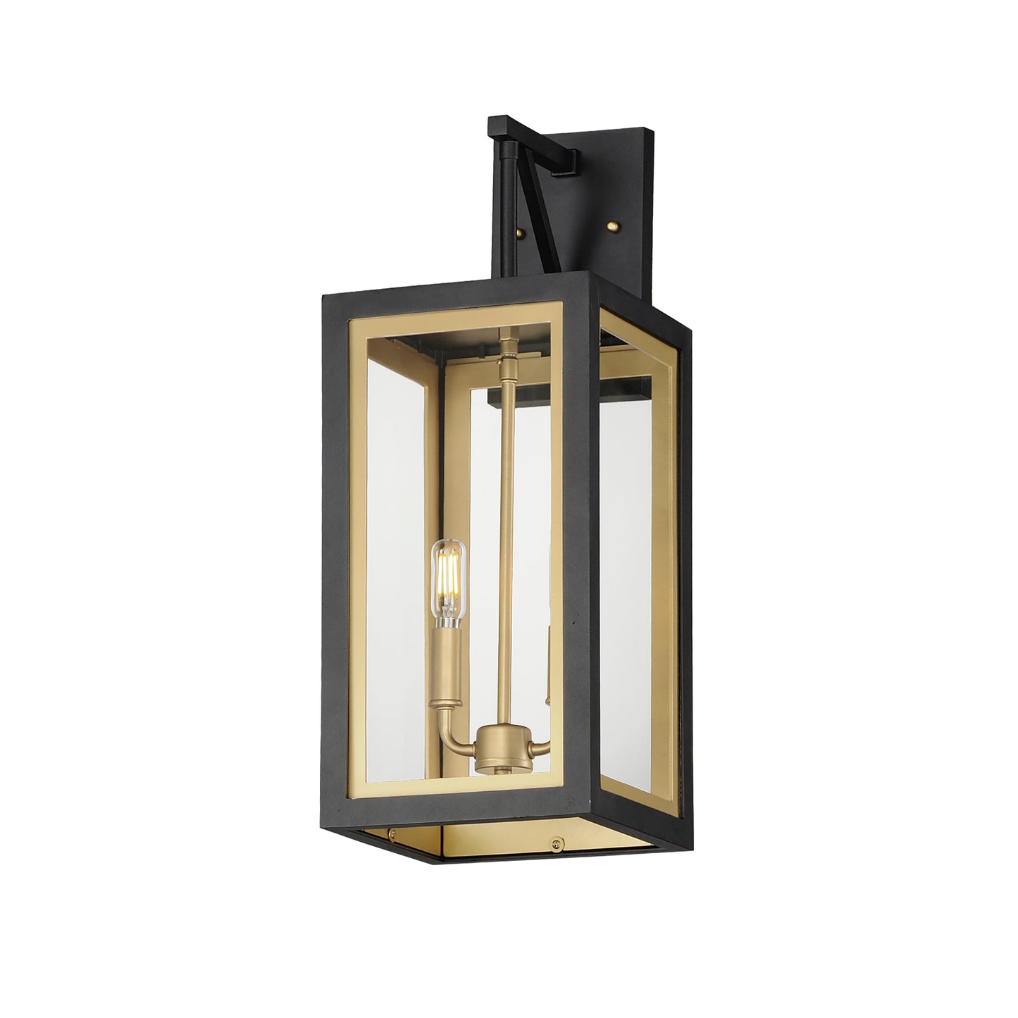 Neoclass 2-Light Outdoor Sconce Black/Gold by Maxim Lighting