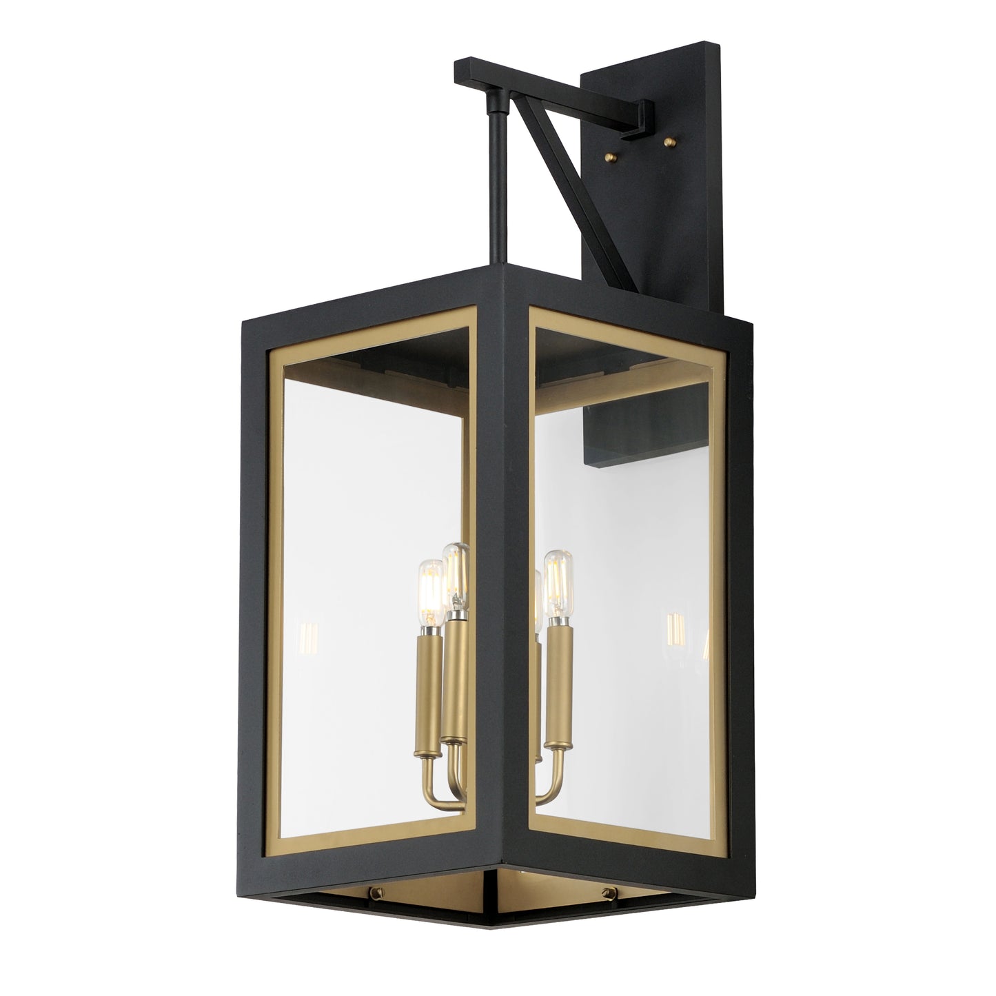 Neoclass 4-Light Outdoor Wall Sconce Black/Gold by Maxim Lighting